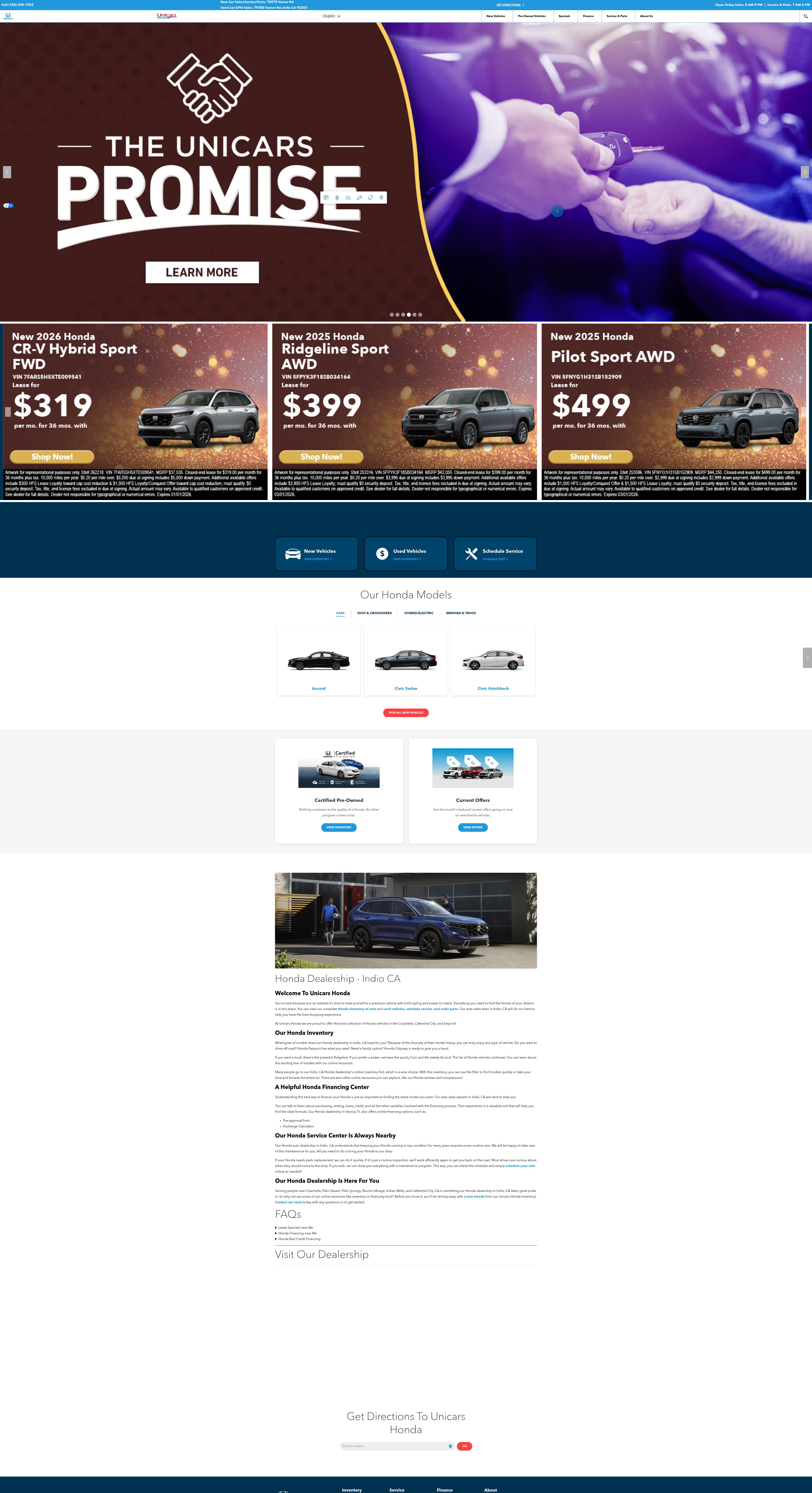Screenshot of unicarshonda.com