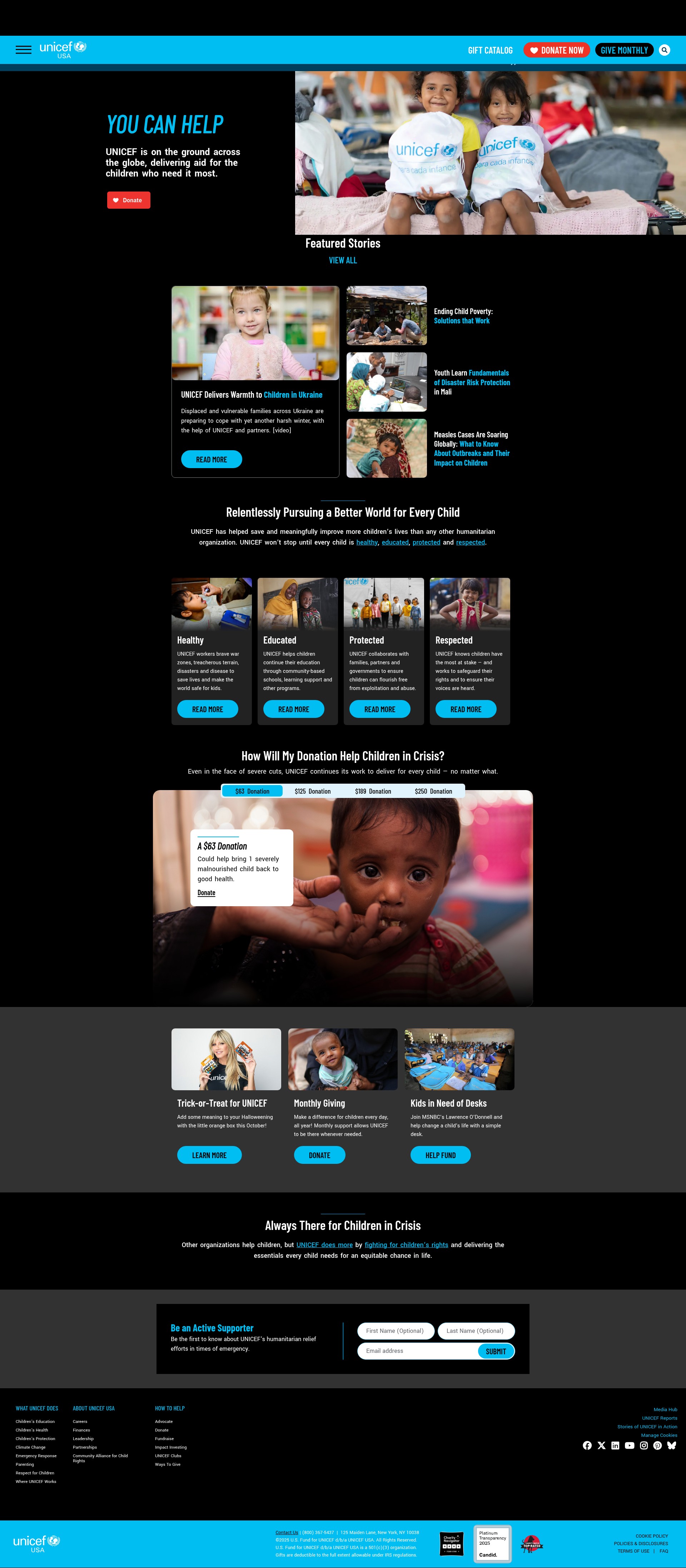 Screenshot of unicefusa.org