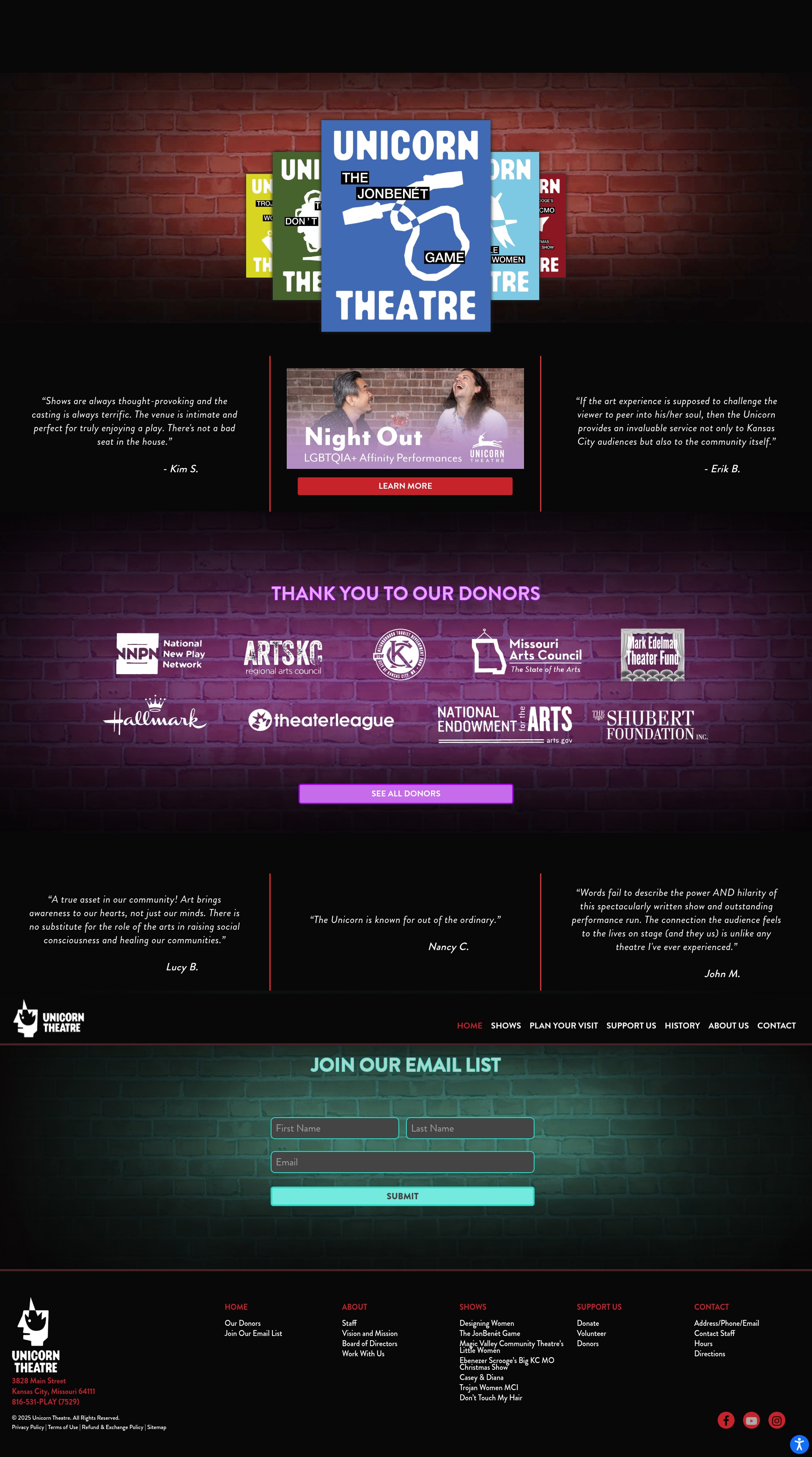 Screenshot of unicorntheatre.org