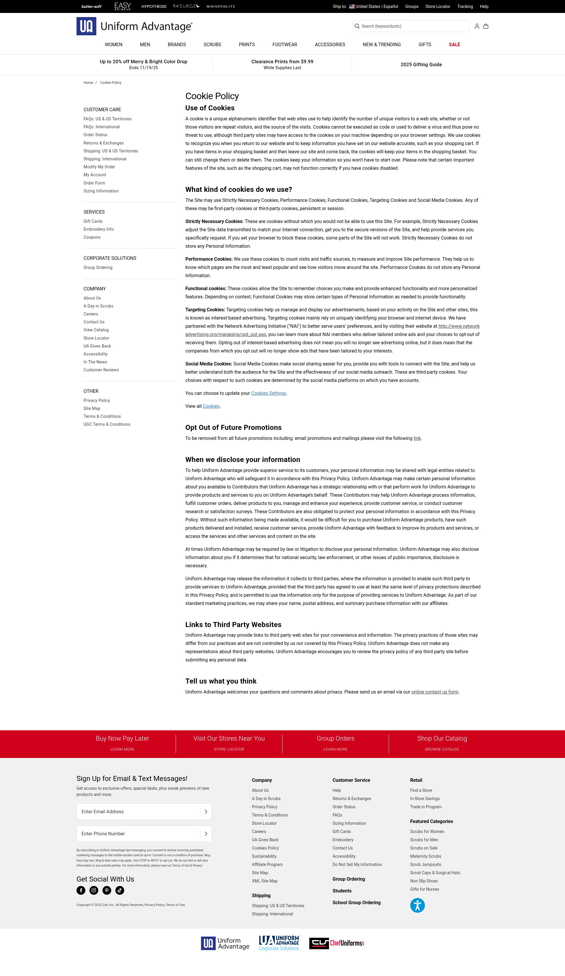Screenshot of uniformadvantage.com