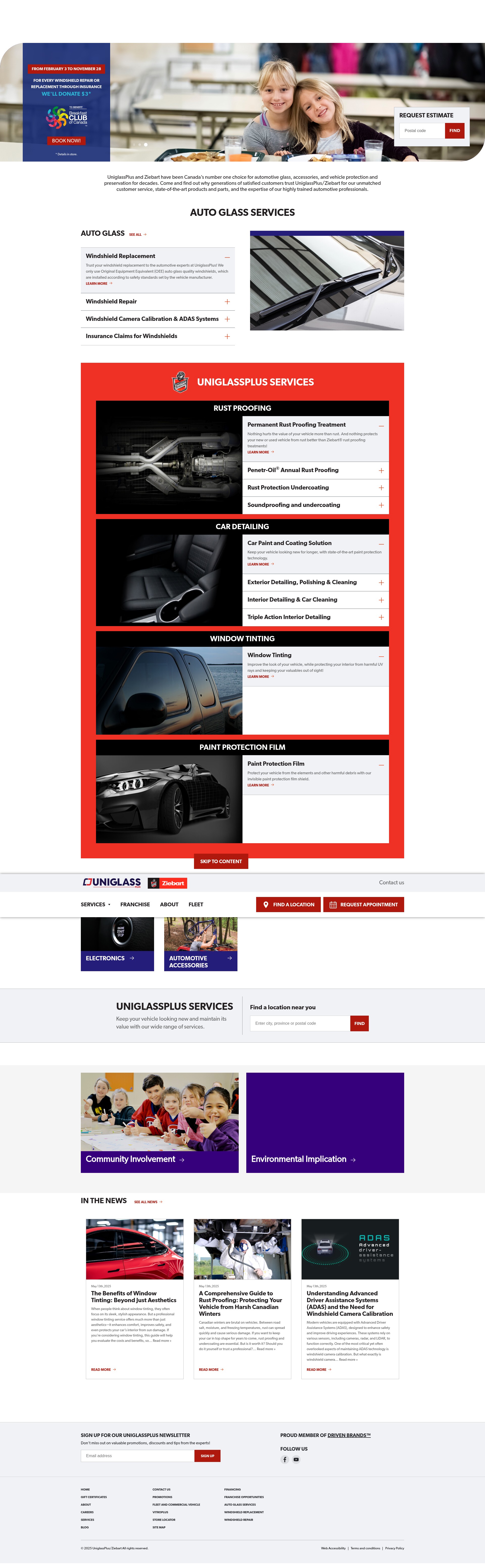 Screenshot of uniglassplus.com