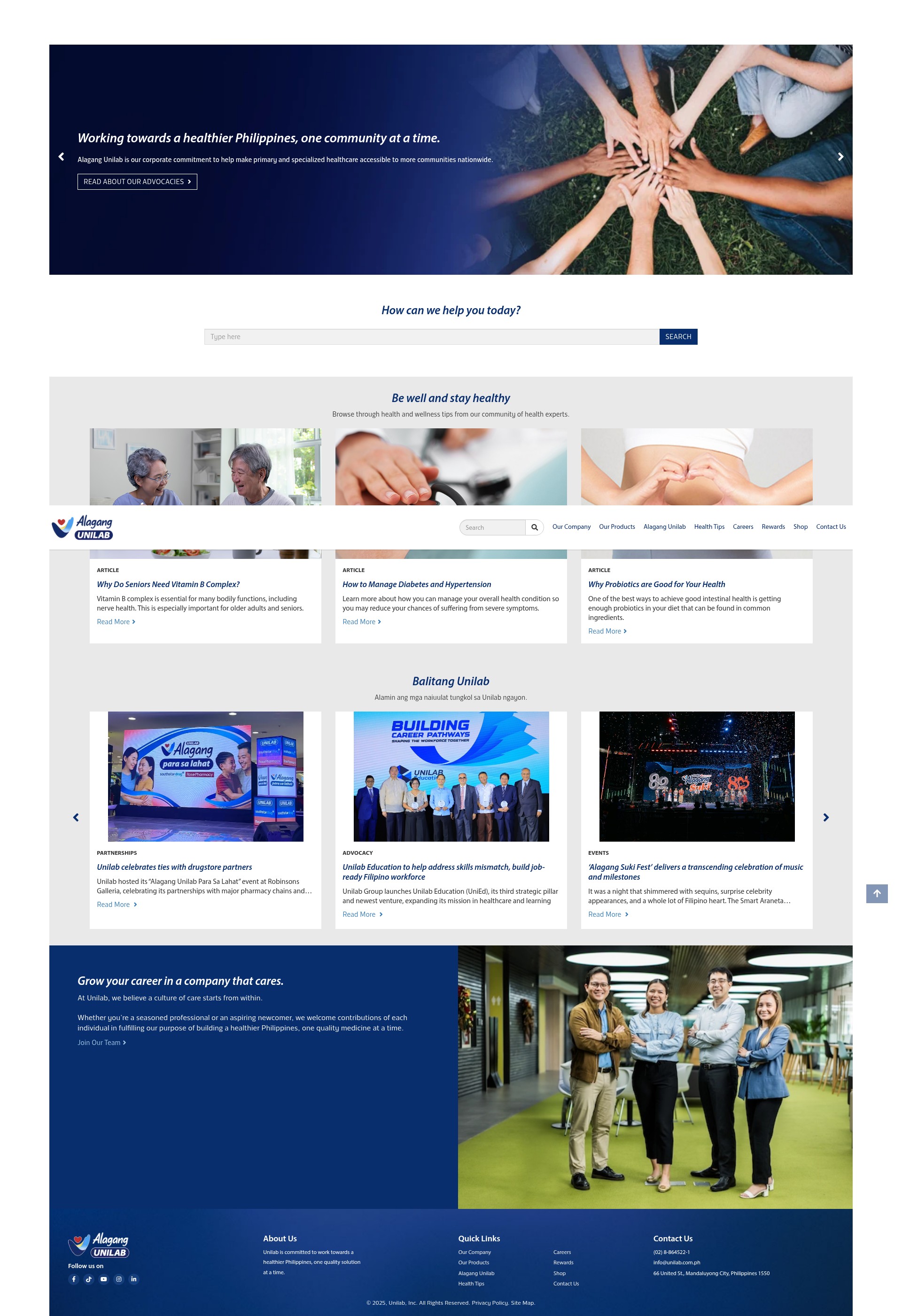 Screenshot of unilab.com.ph