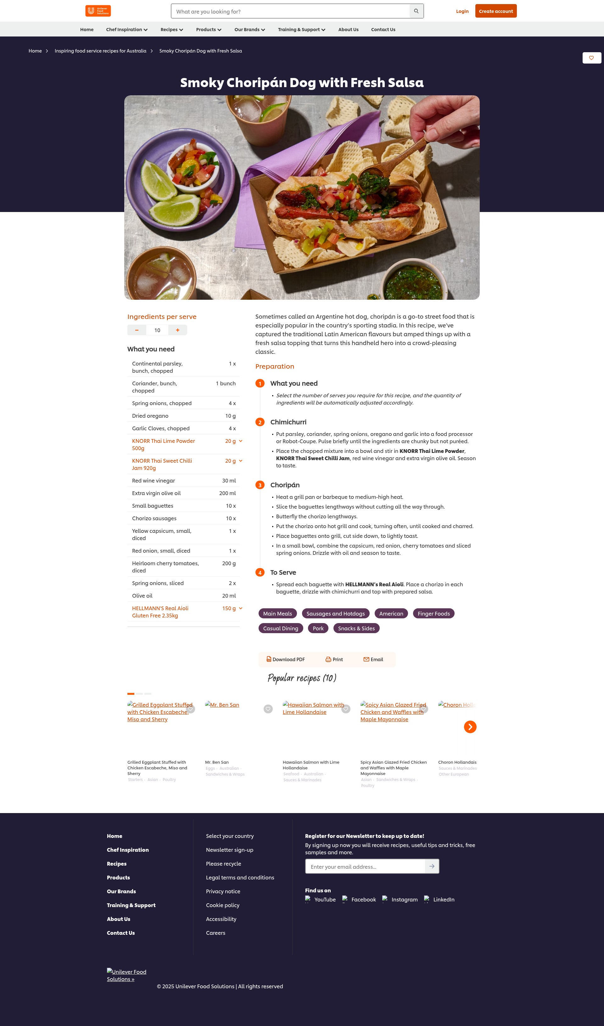 Screenshot of unileverfoodsolutions.com.au