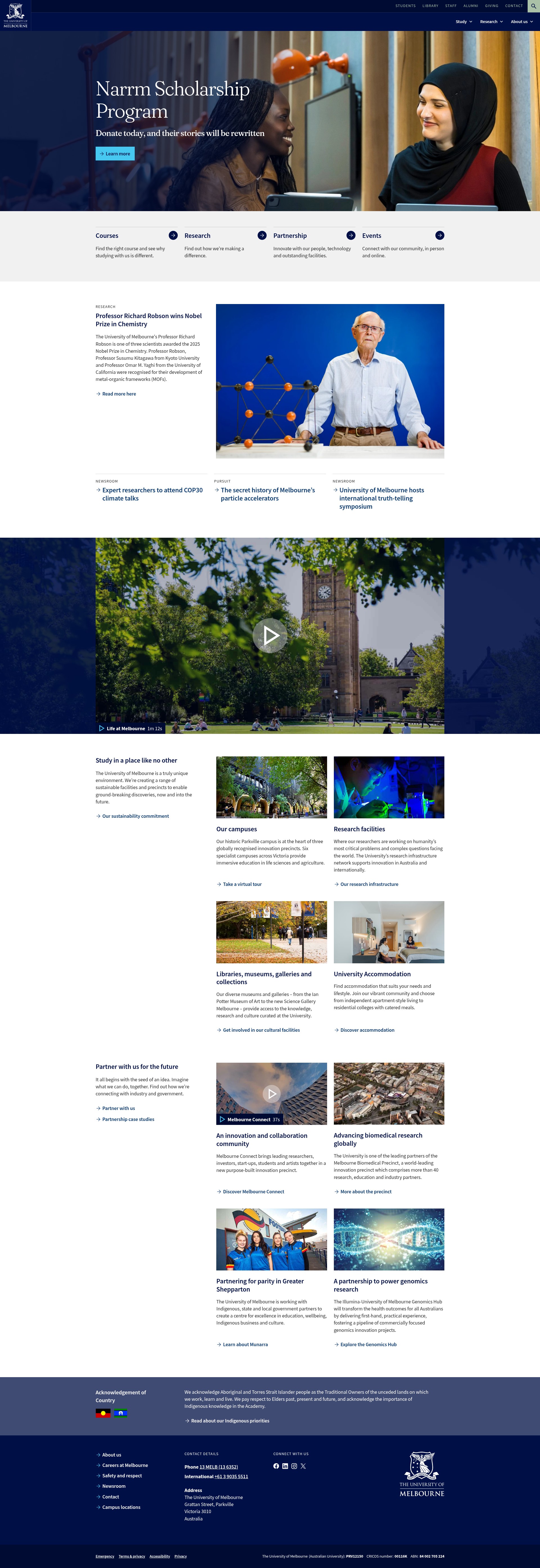 Screenshot of unimelb.edu.au