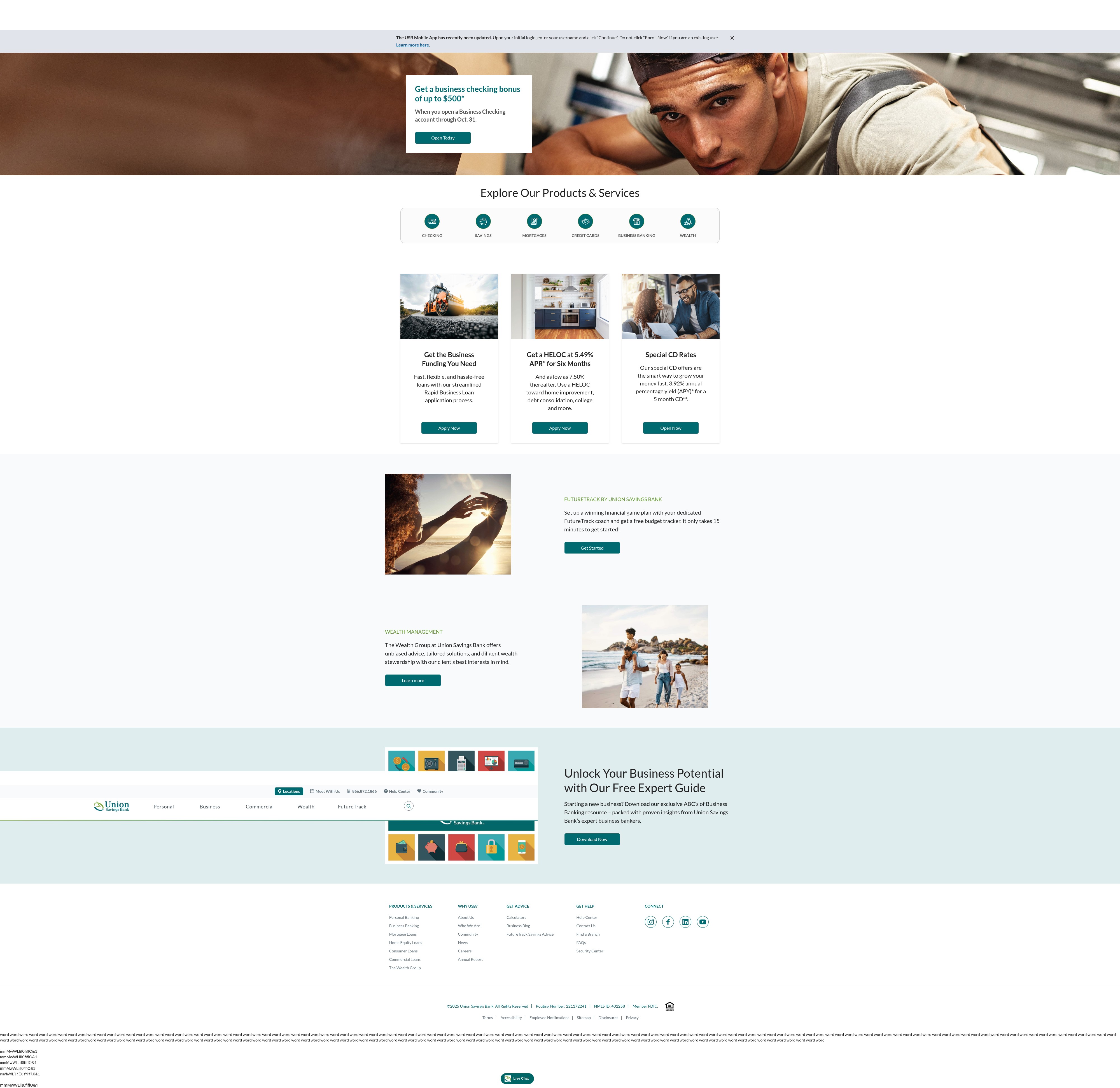 Screenshot of unionsavings.com