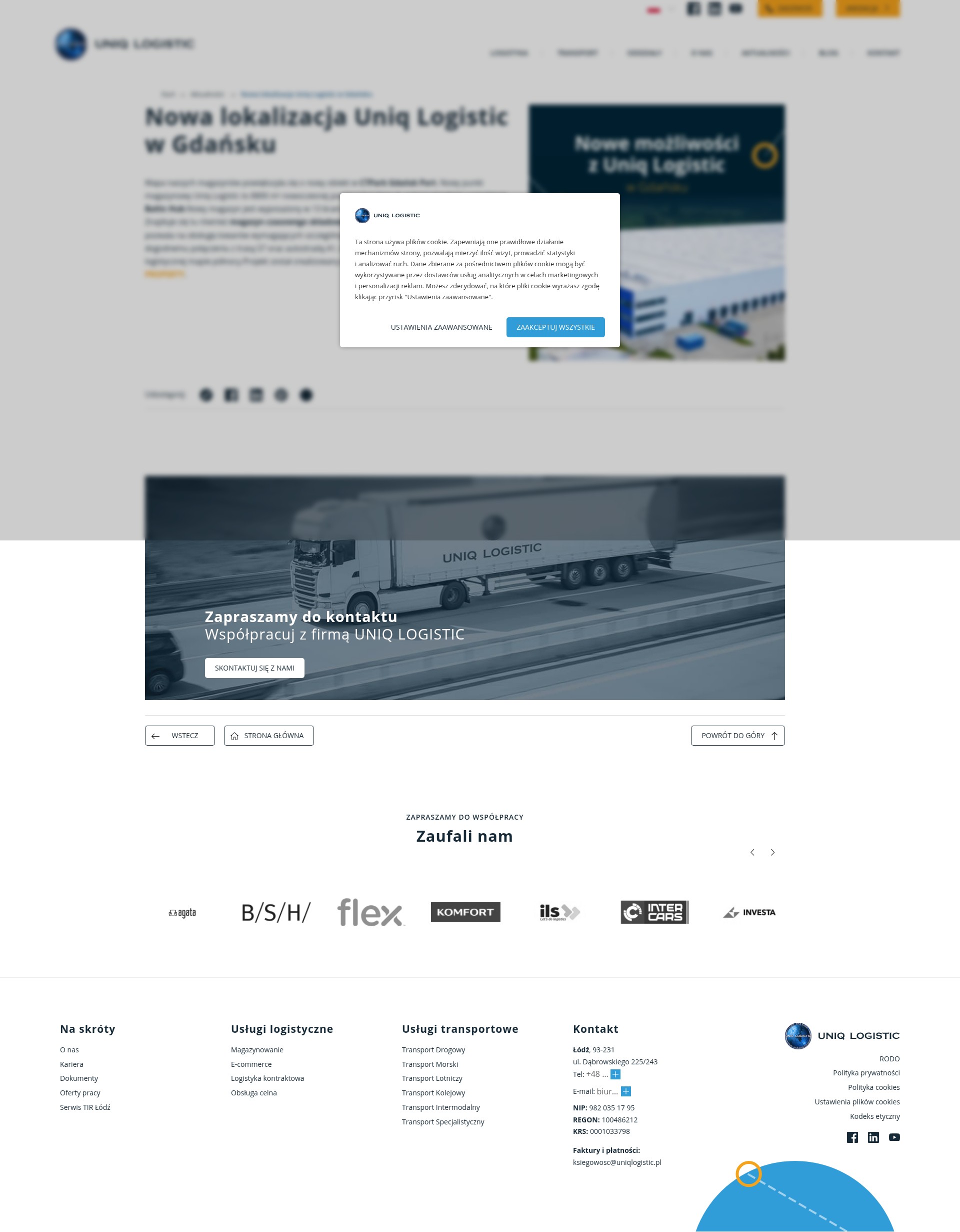 Screenshot of uniqlogistic.pl
