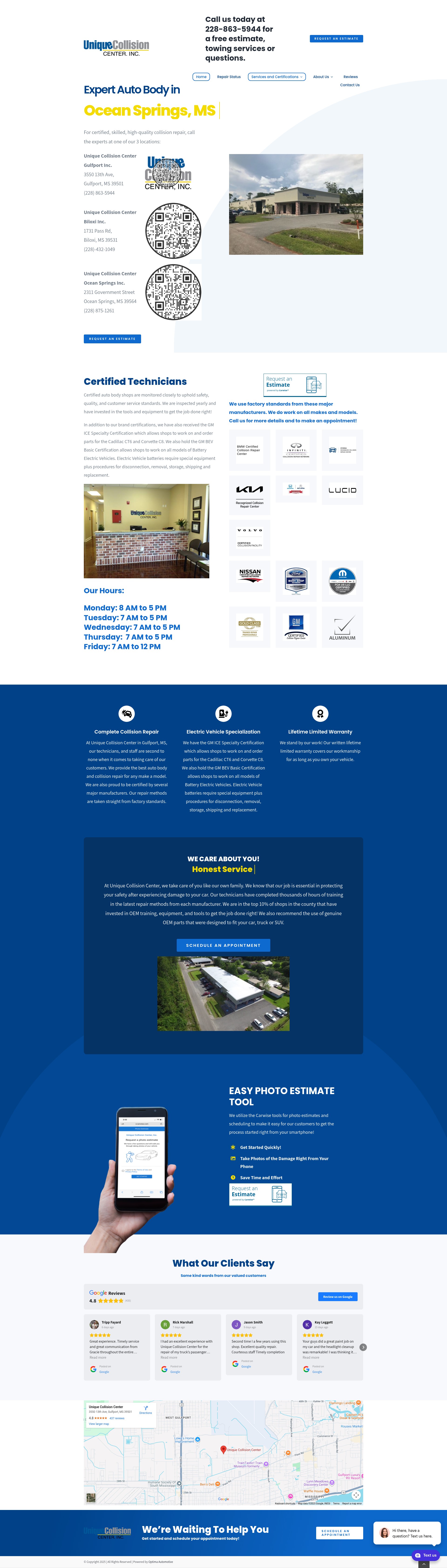 Screenshot of uniquecollisioncenter.com