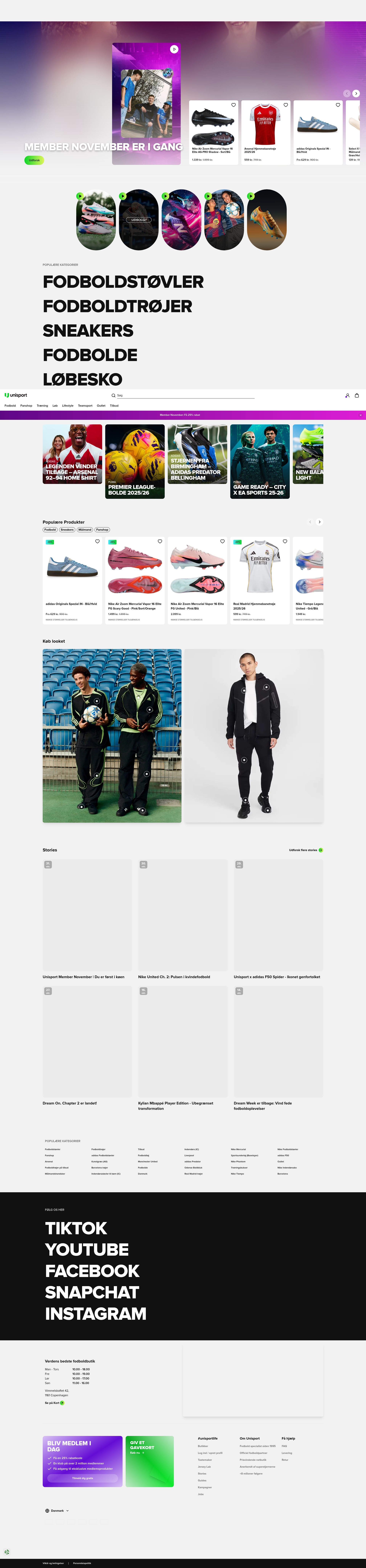 Screenshot of unisport.dk