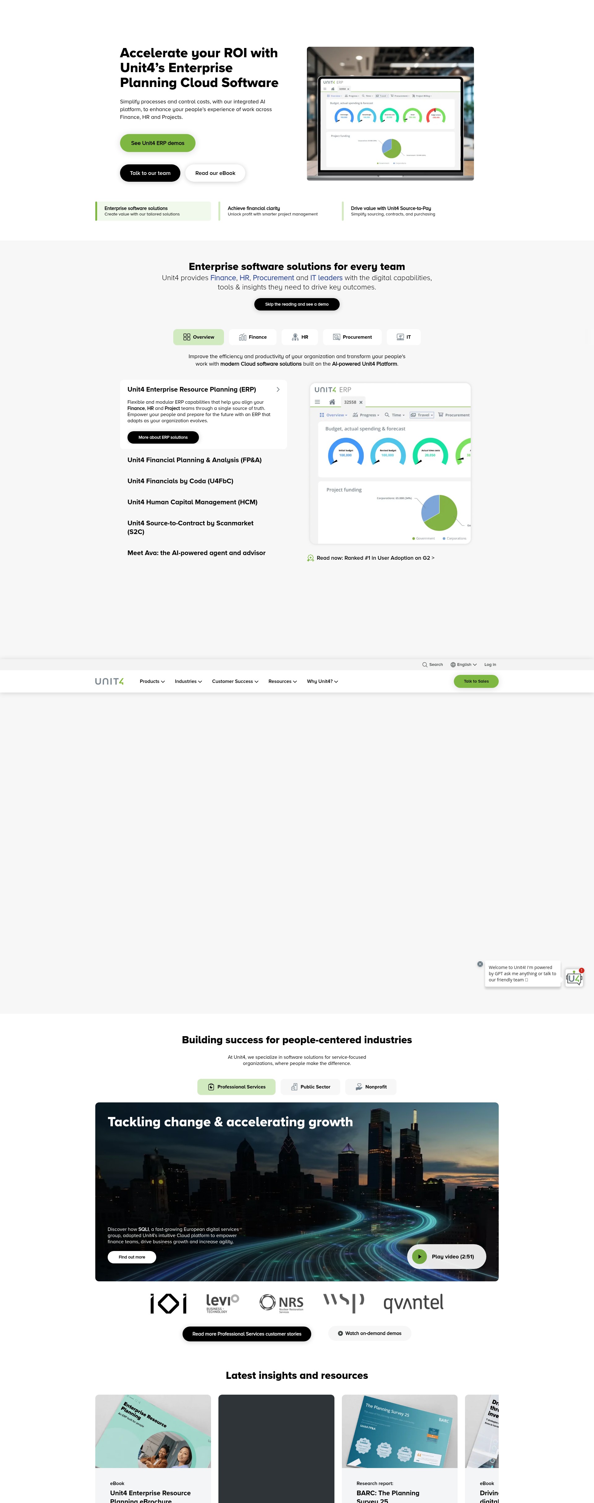 Screenshot of unit4.com