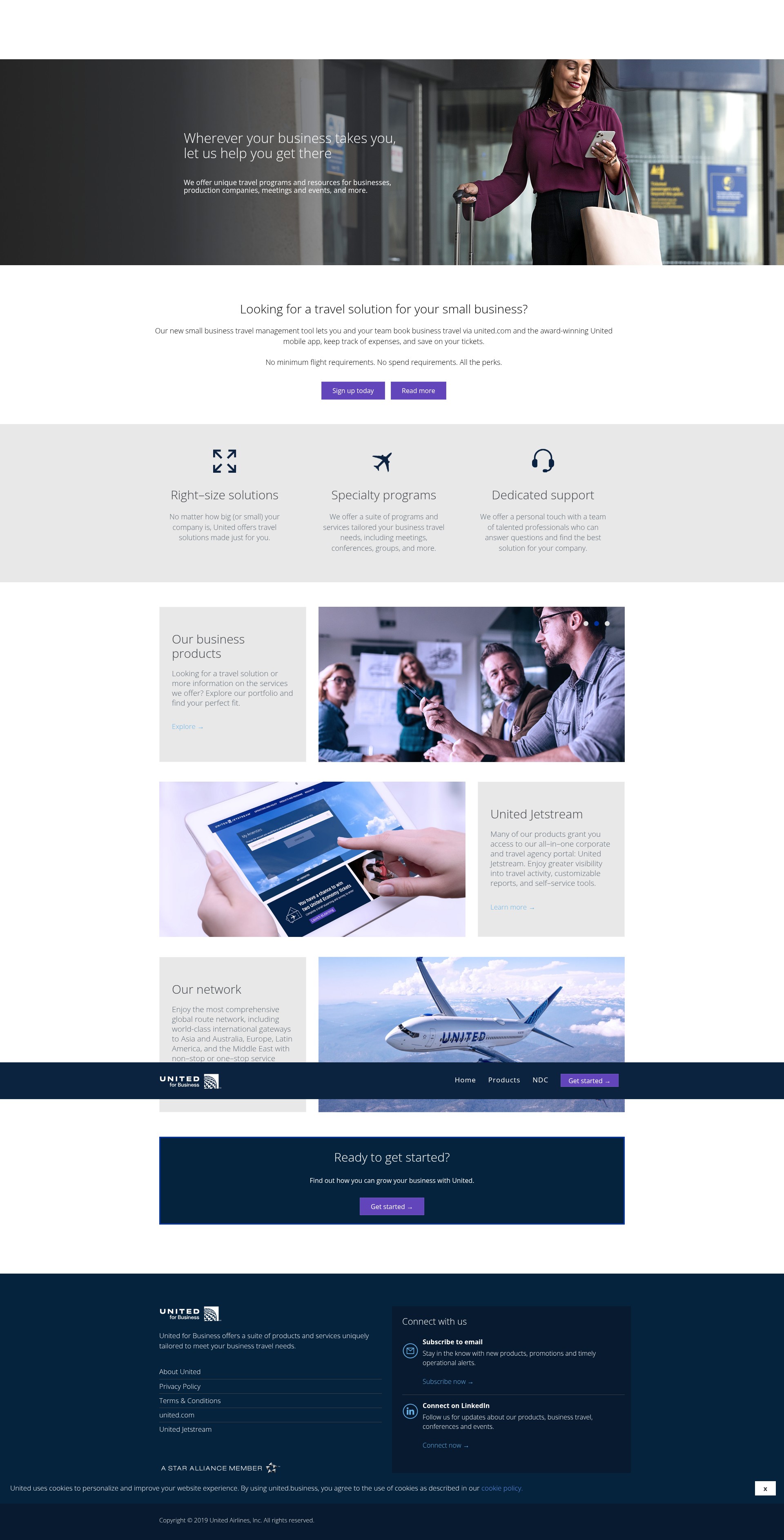Screenshot of united.business