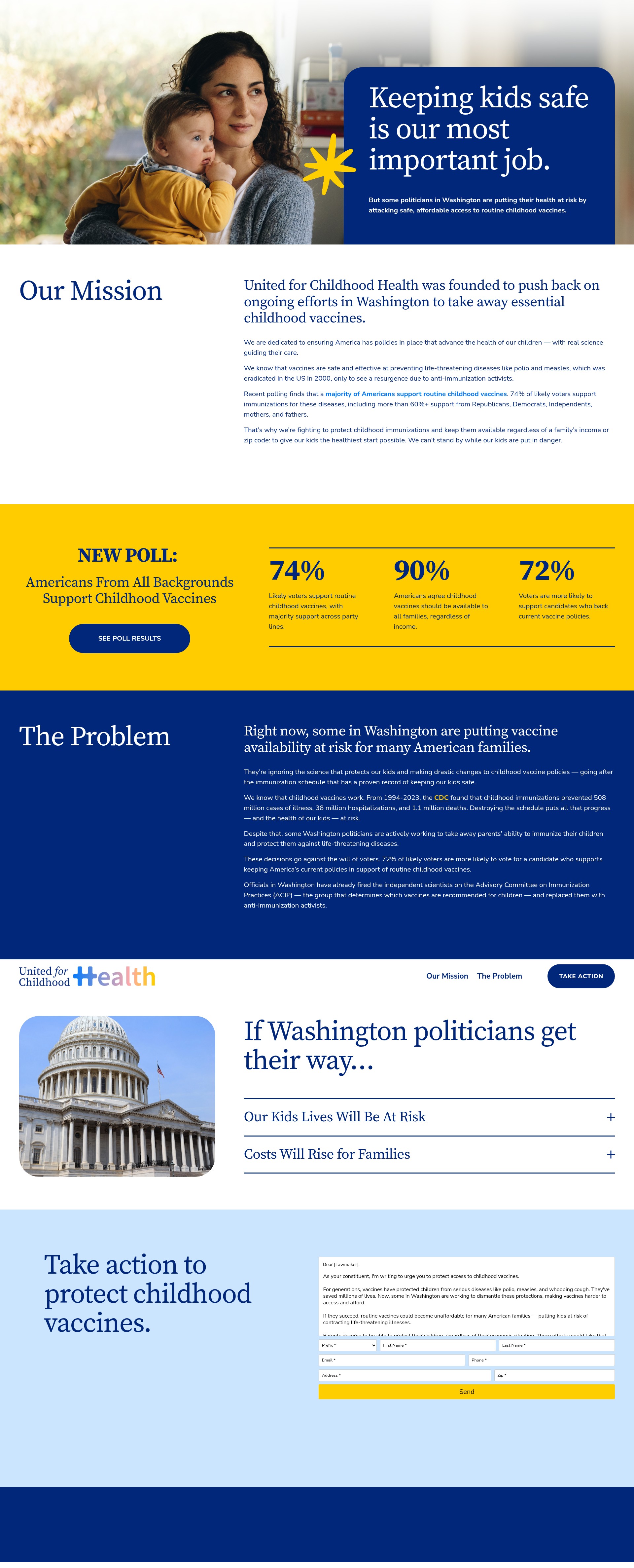 Screenshot of unitedforchildhoodhealth.com
