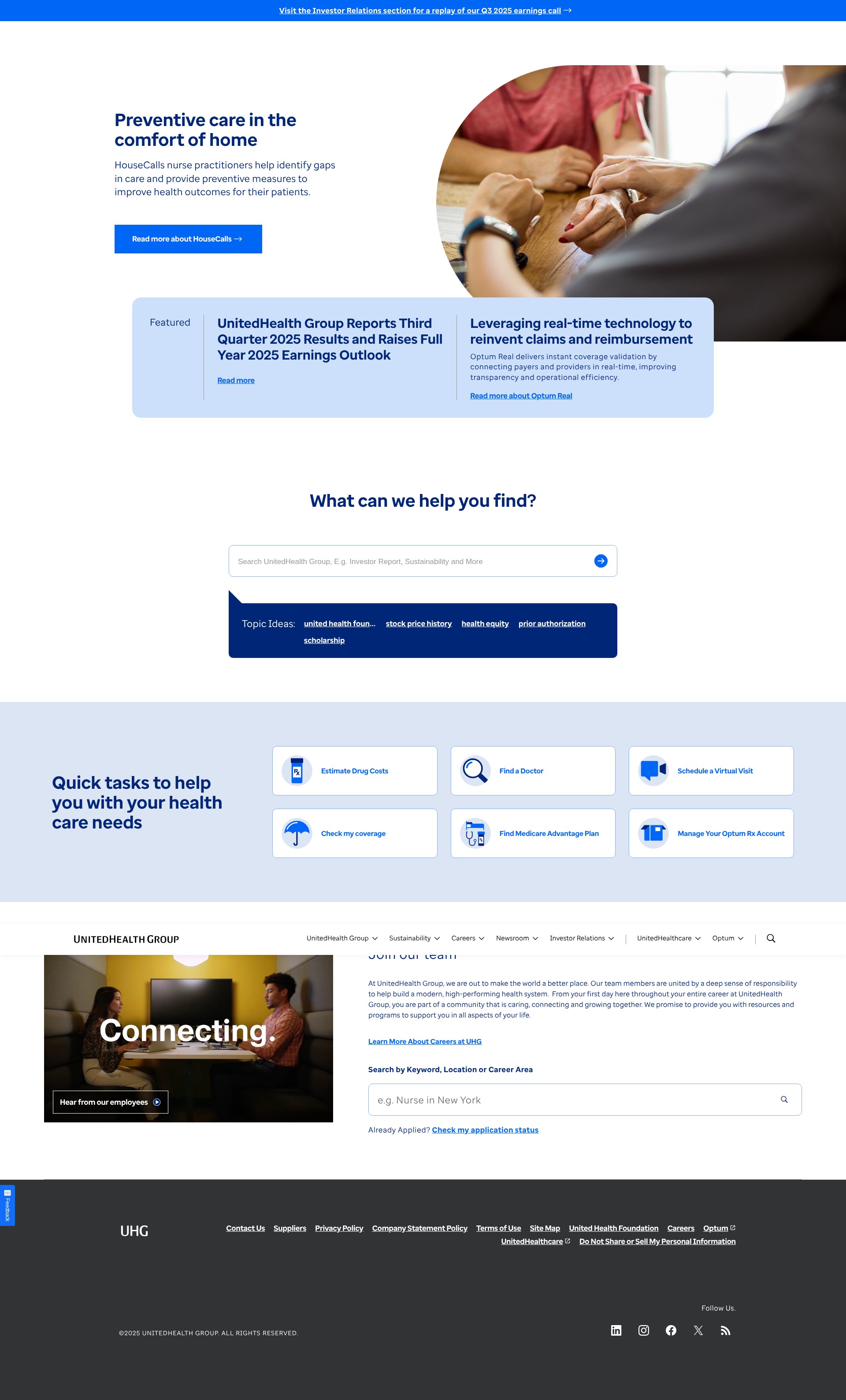 Screenshot of unitedhealthgroup.com
