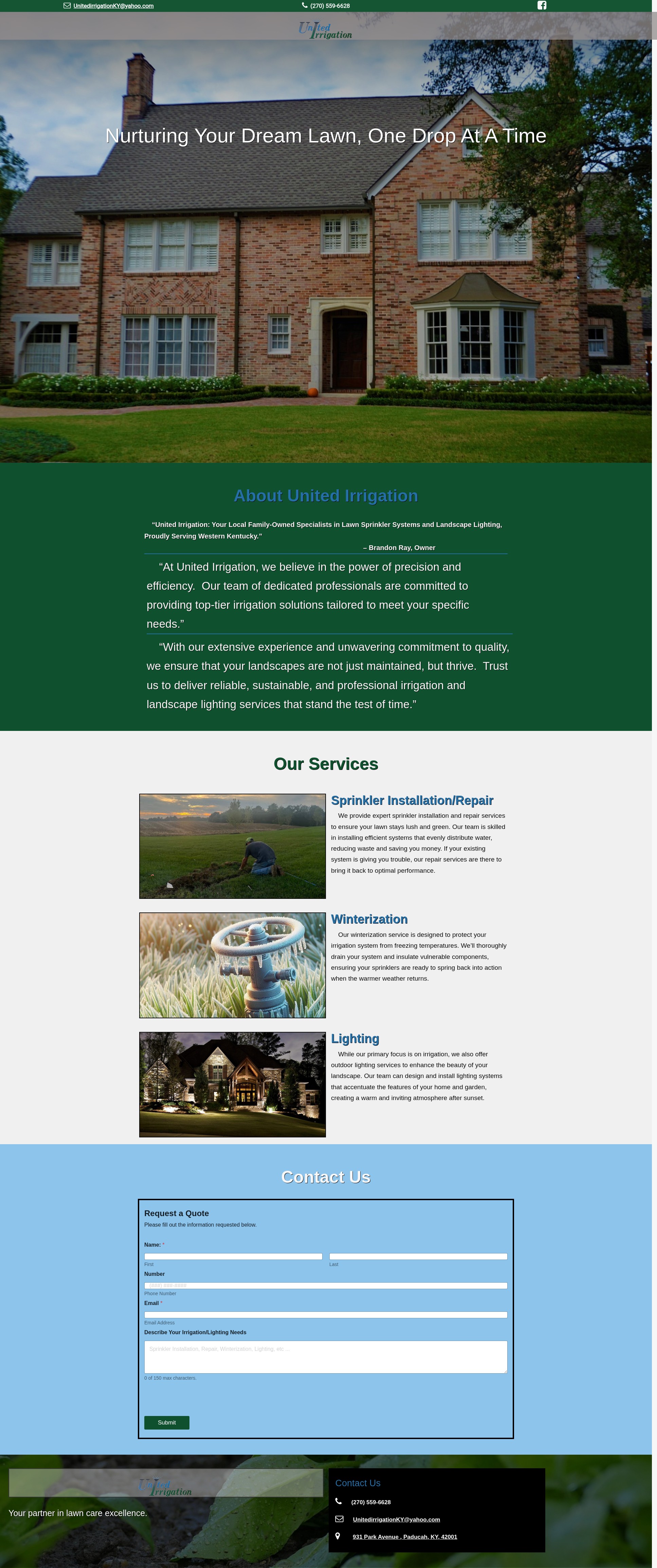 Screenshot of unitedirrigationky.com