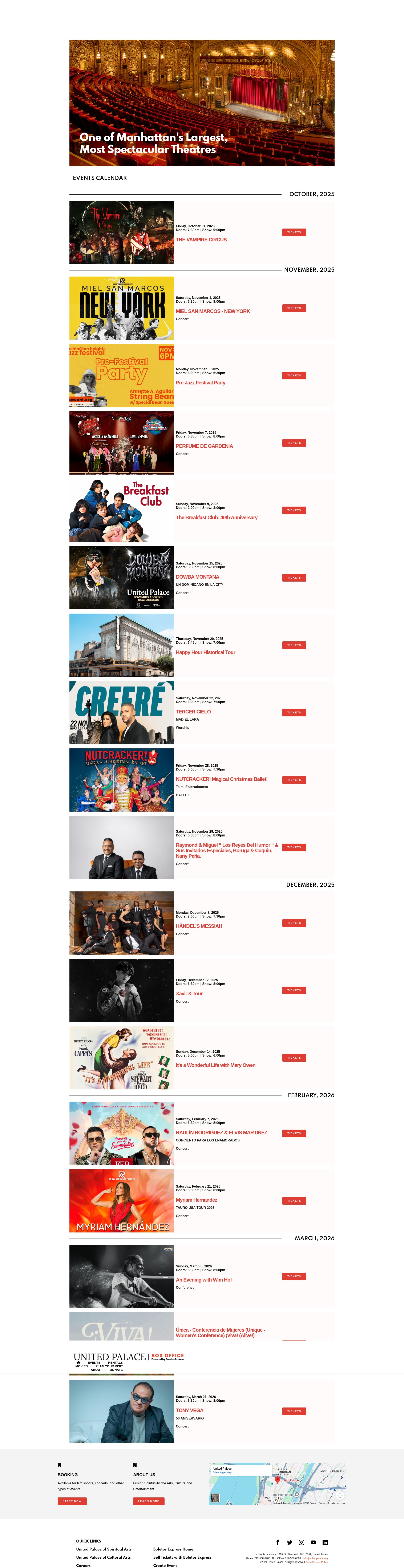 Screenshot of unitedpalace.boletosexpress.com