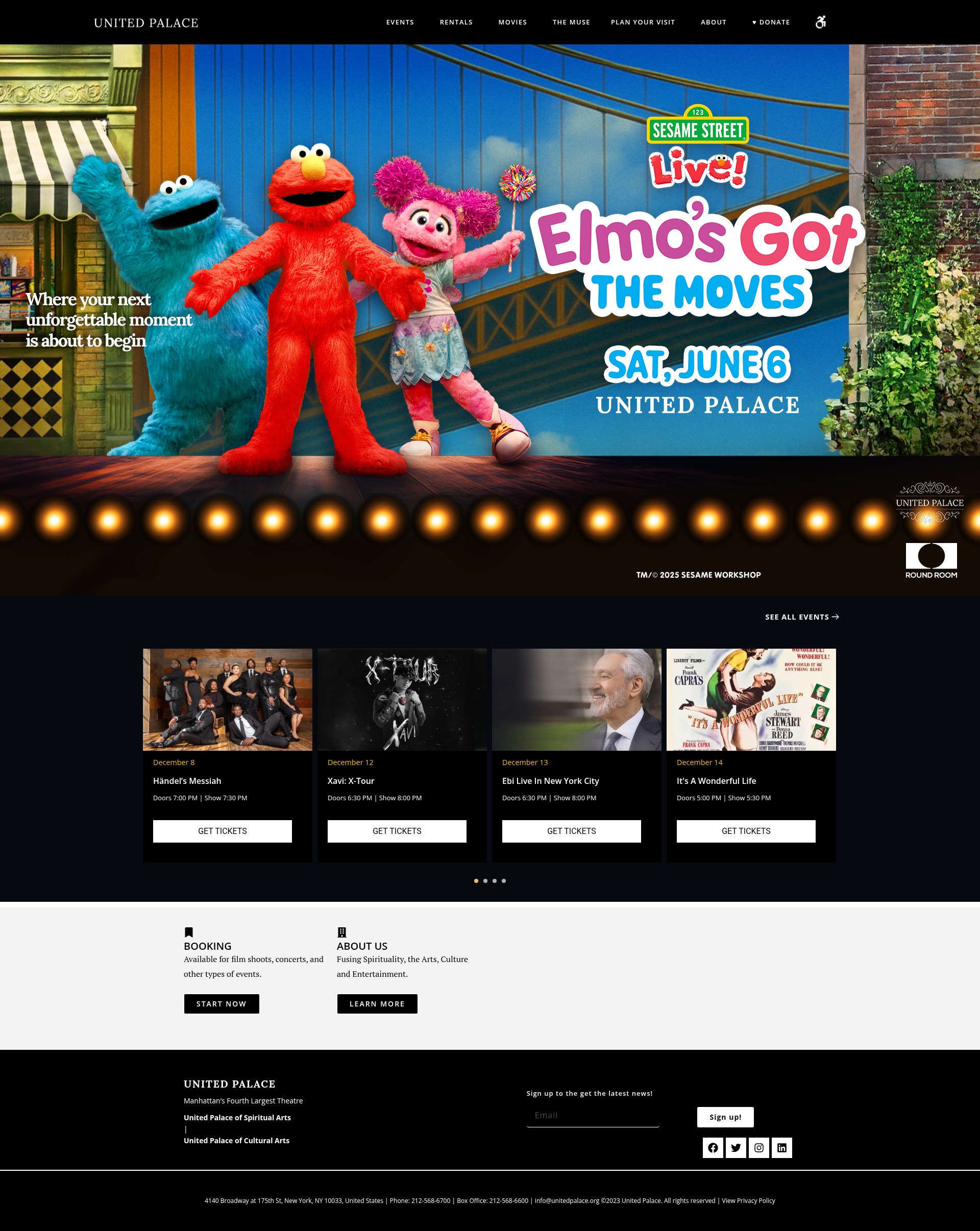 Screenshot of unitedpalace.org