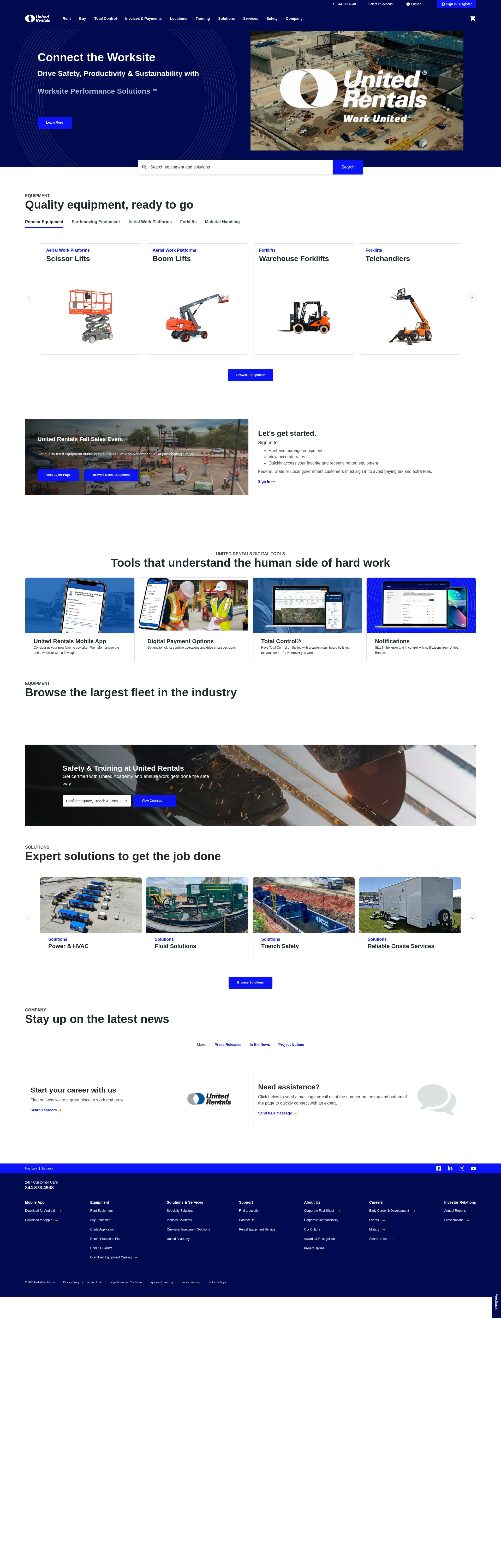 Screenshot of unitedrentals.com