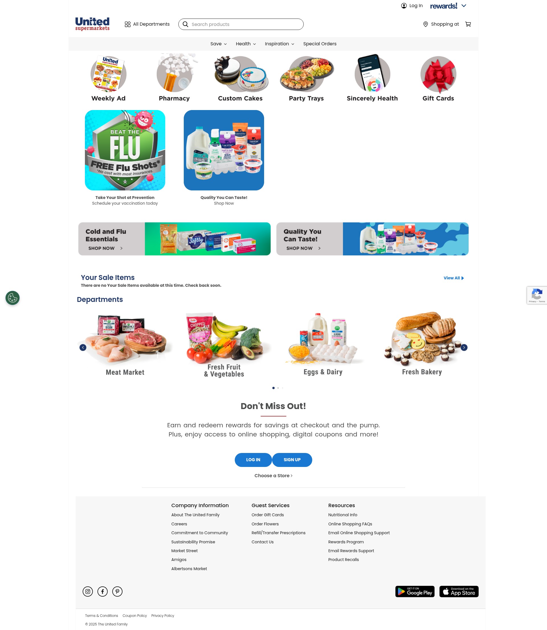 Screenshot of unitedsupermarkets.com