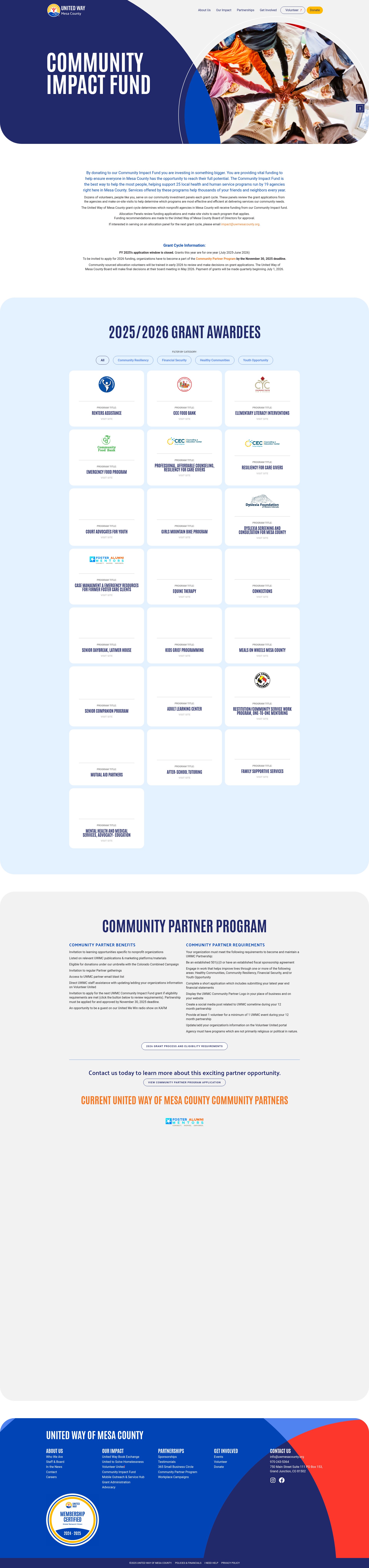 Screenshot of unitedwaymesacounty.org