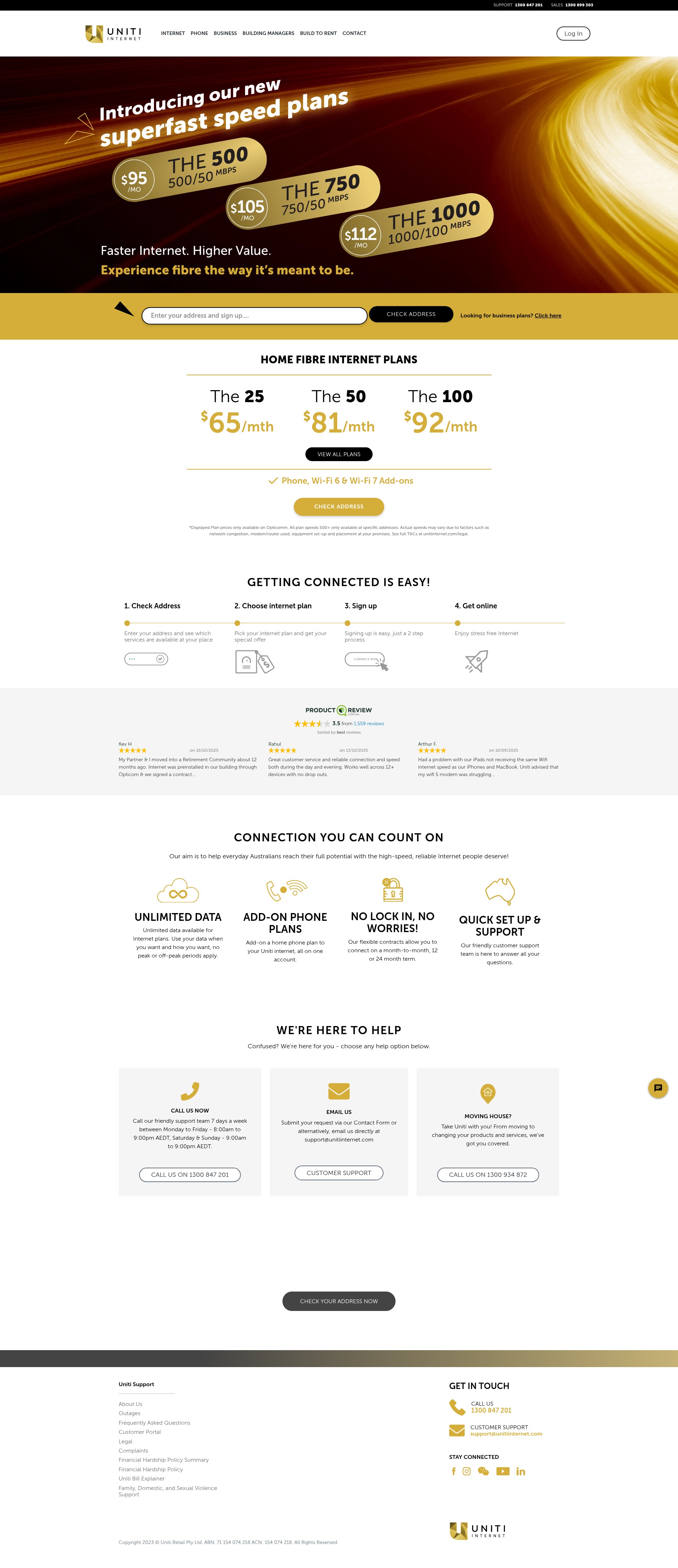 Screenshot of unitiinternet.com