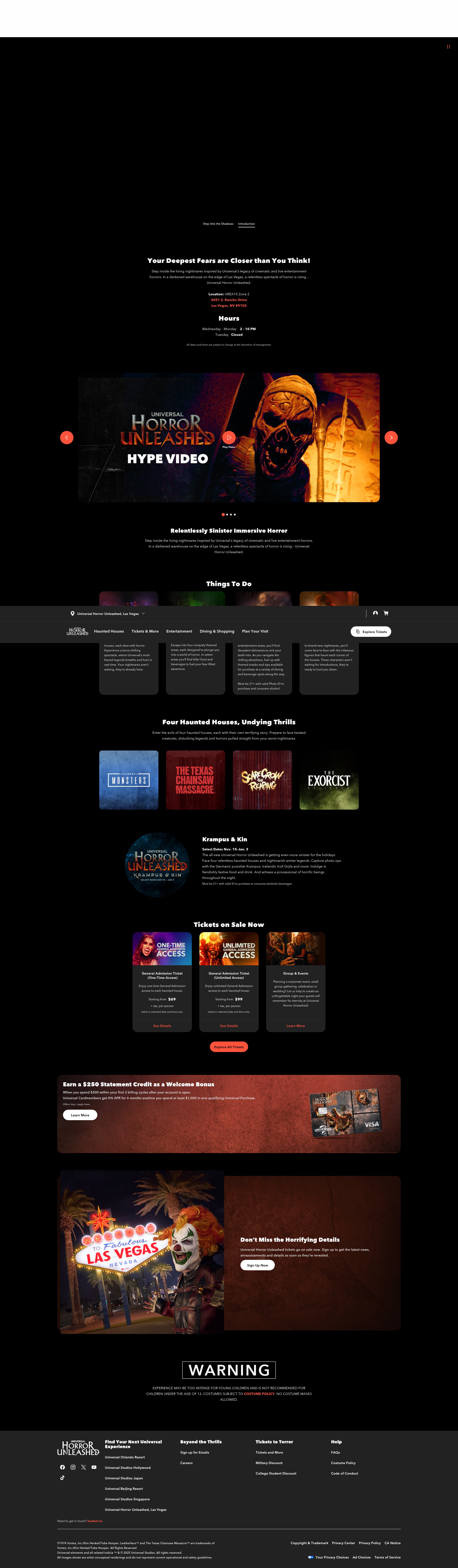 Screenshot of universalhorrorunleashed.com