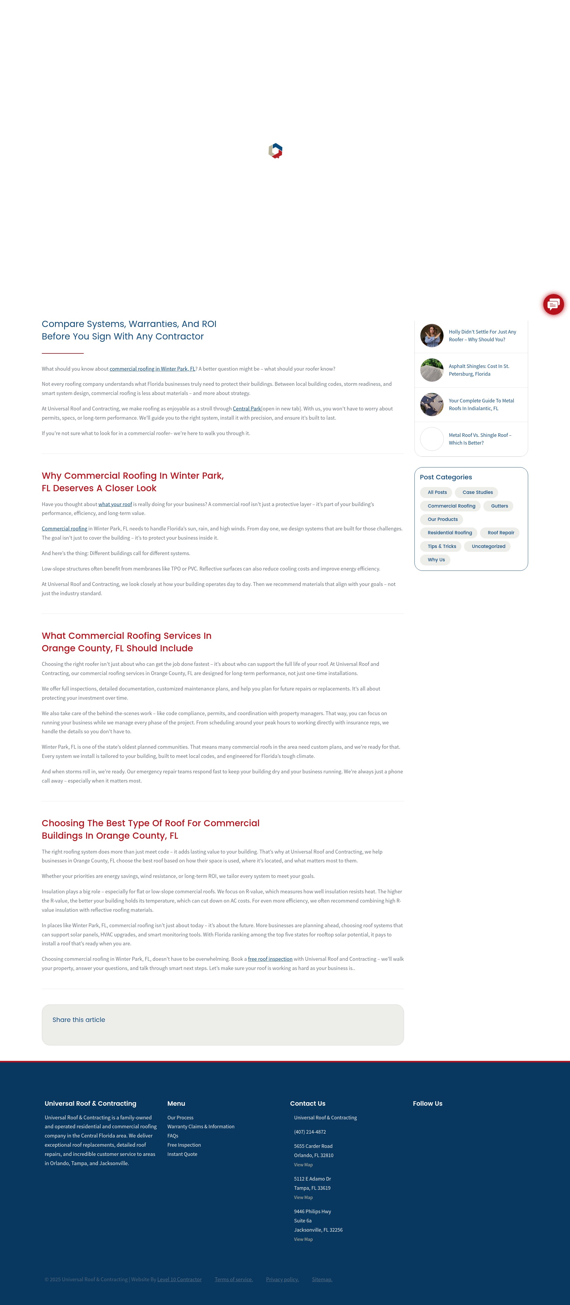 Screenshot of universalroof.com