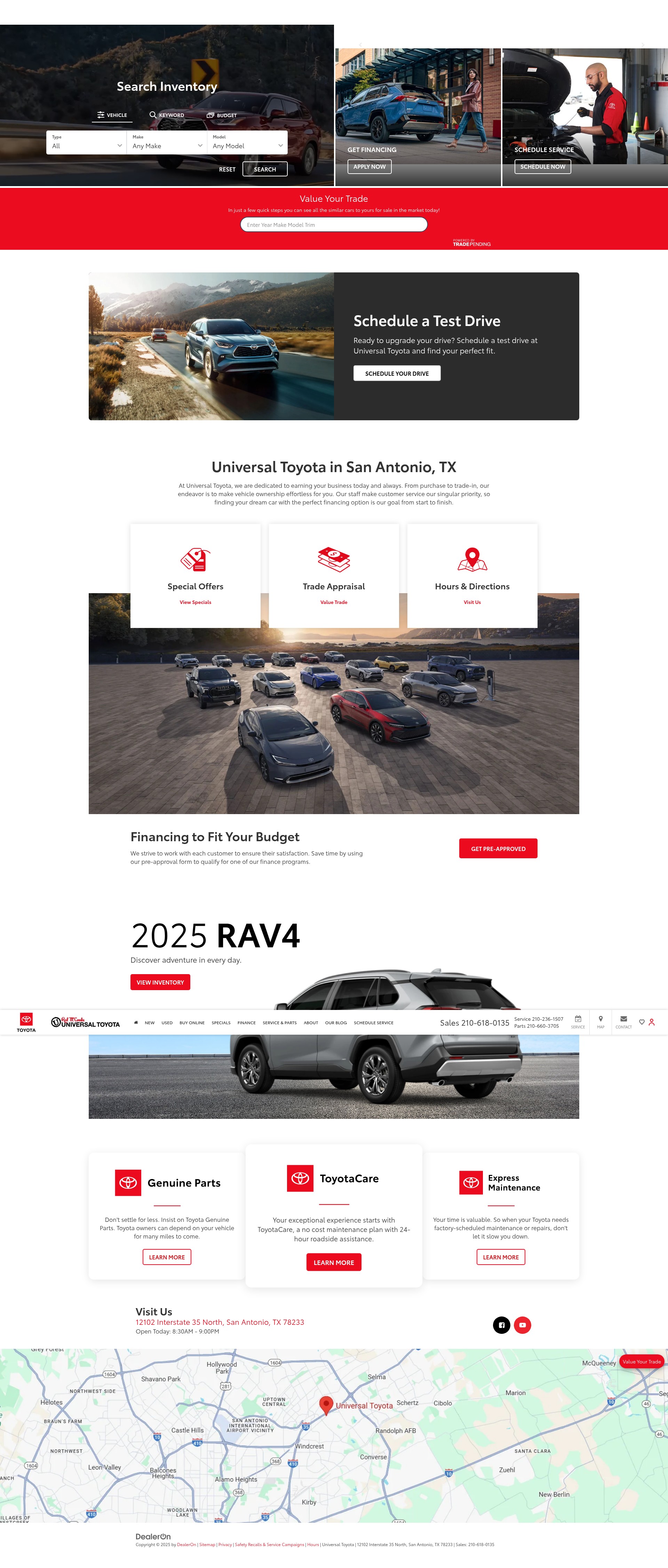 Screenshot of universaltoyota.com