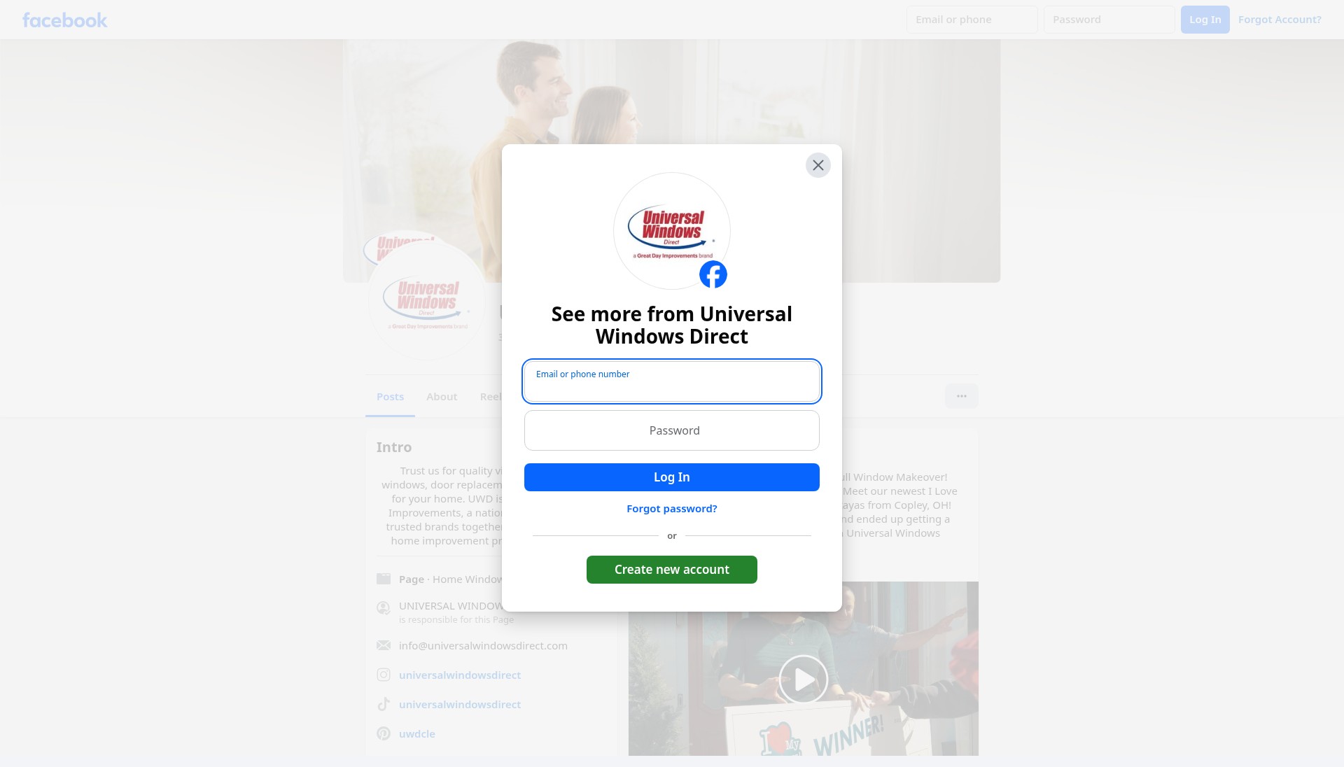 Screenshot of universalwindowsdirect.com
