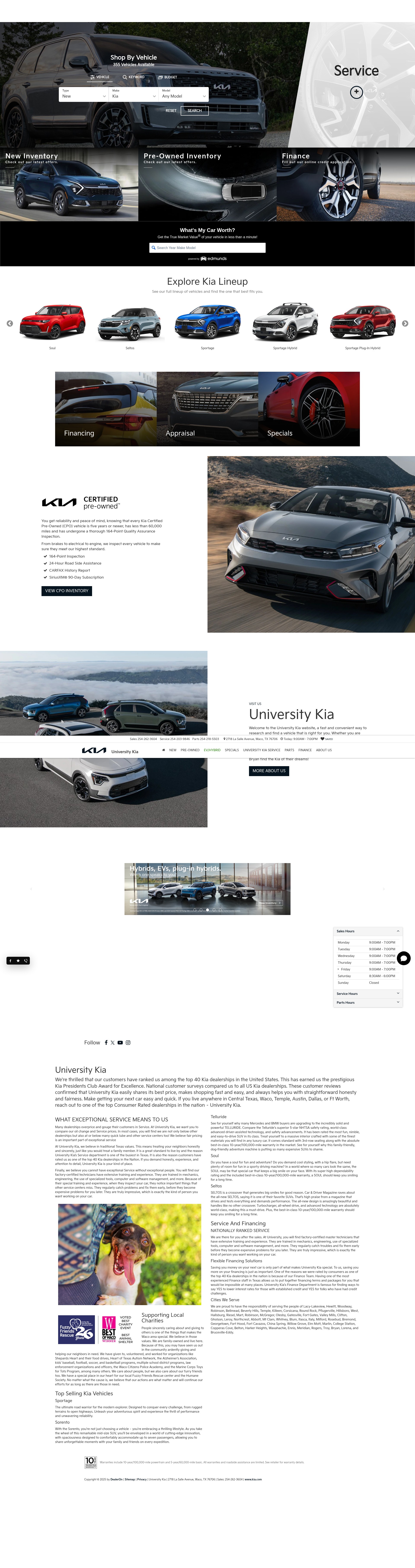 Screenshot of university-kia.com