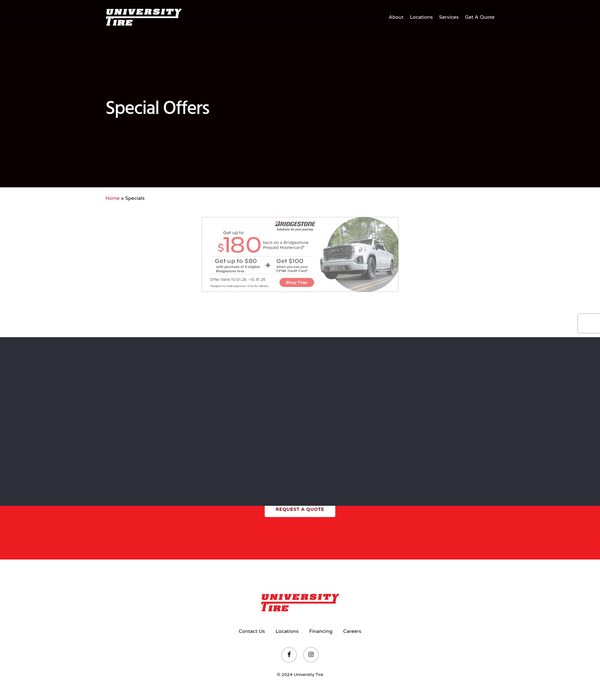 Screenshot of university-tire.com