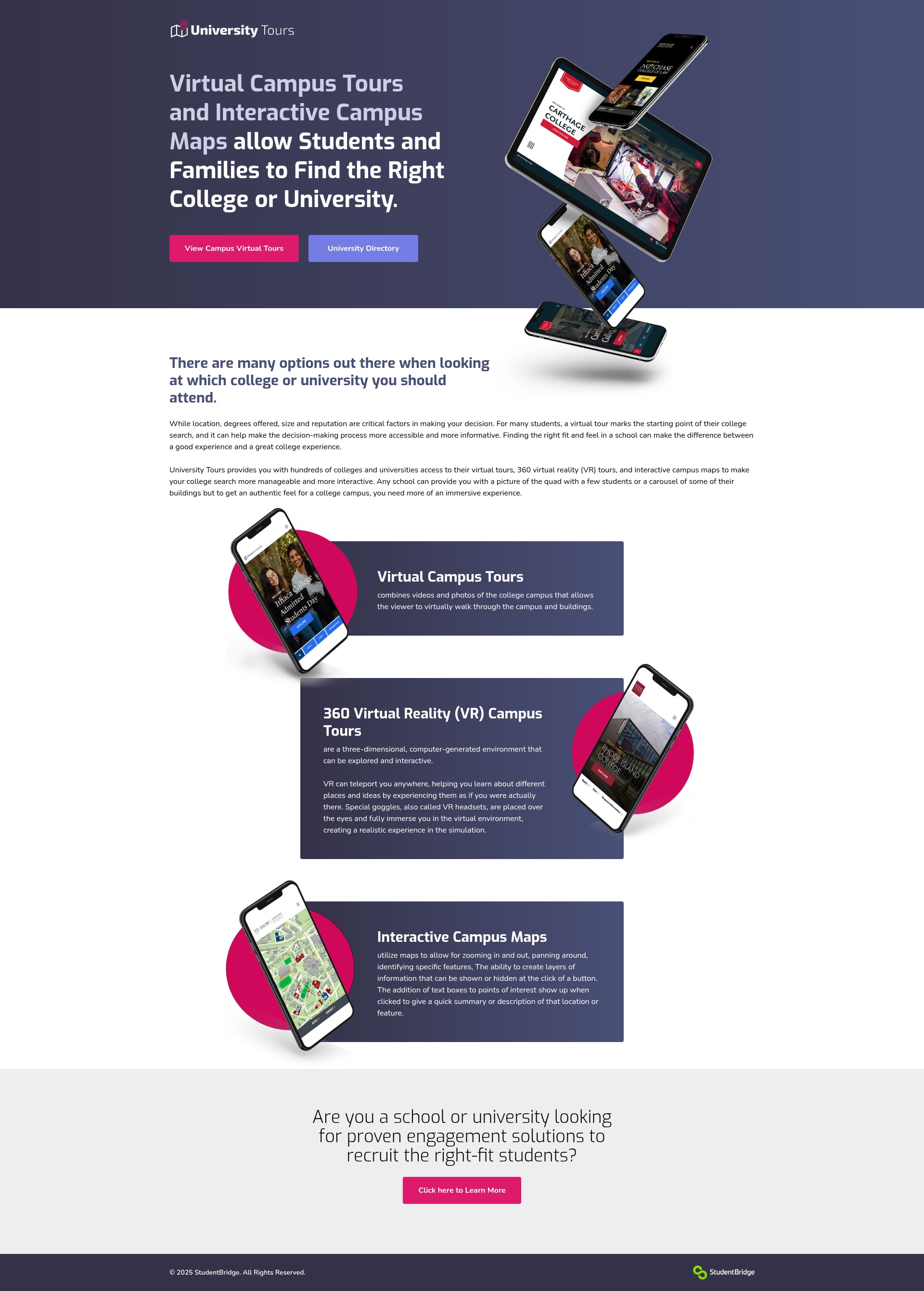 Screenshot of university-tour.com