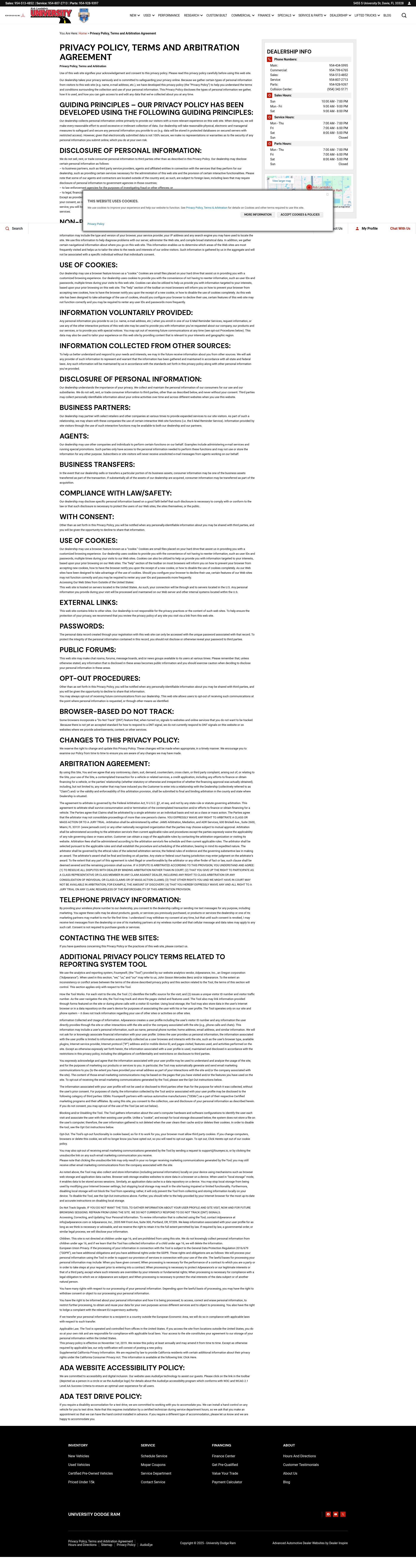 Screenshot of universitydodge.com