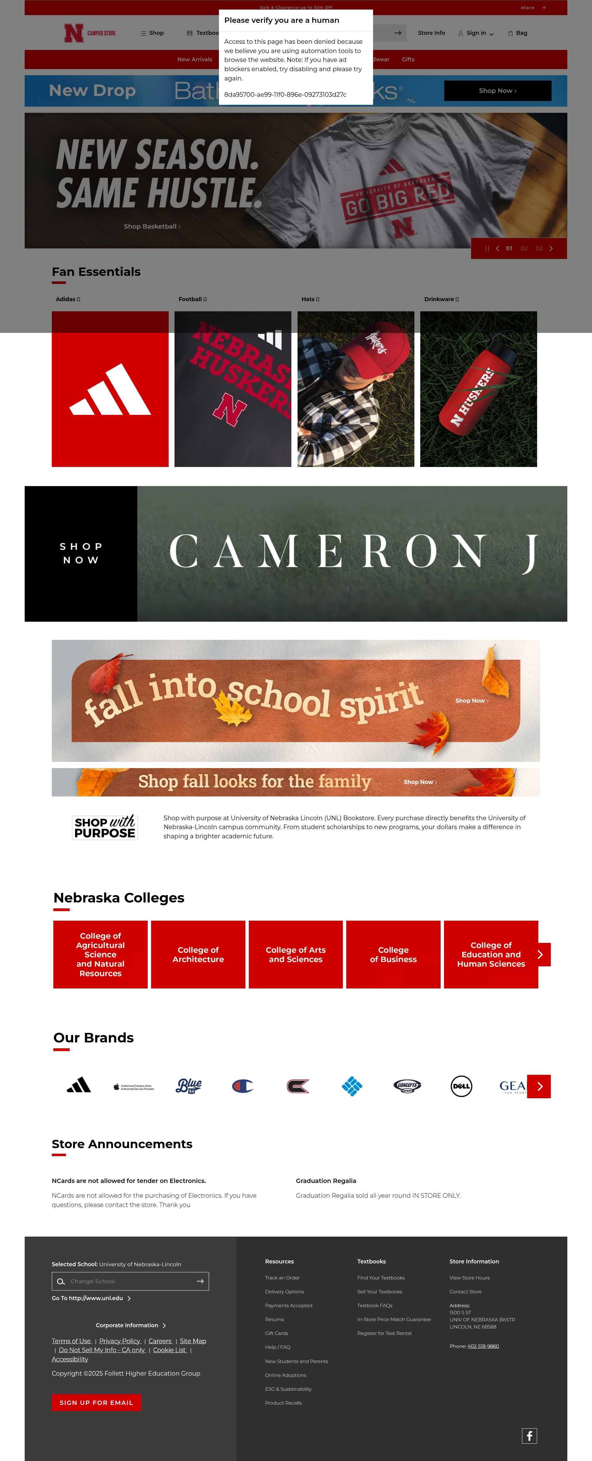 Screenshot of unl.edu