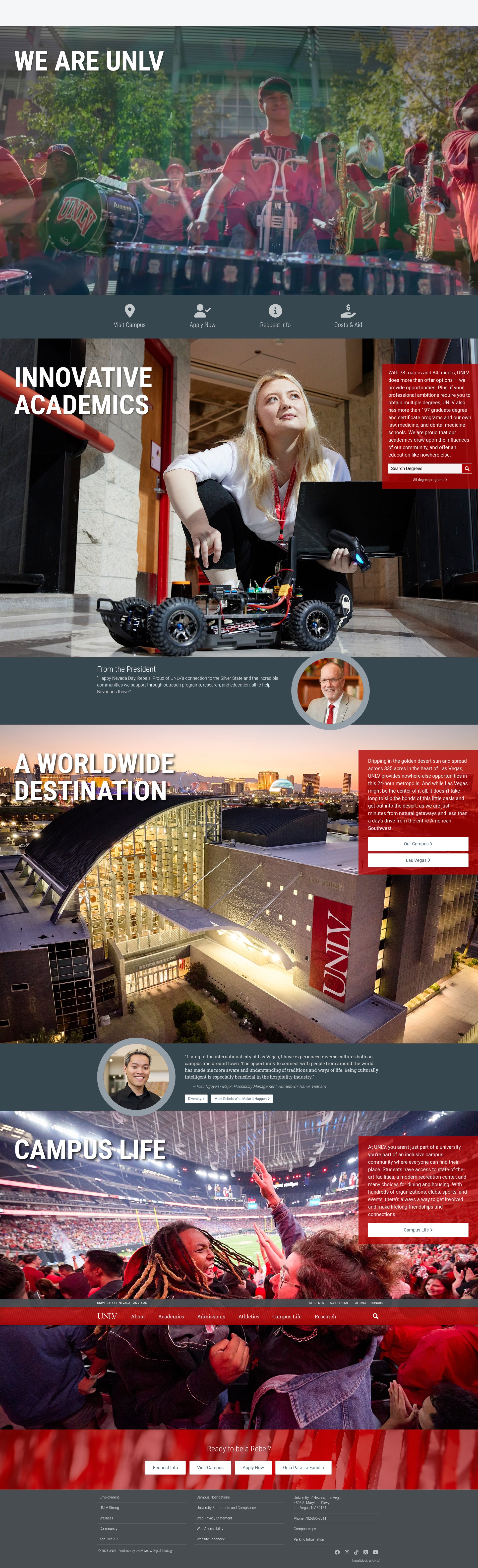 Screenshot of unlv.edu