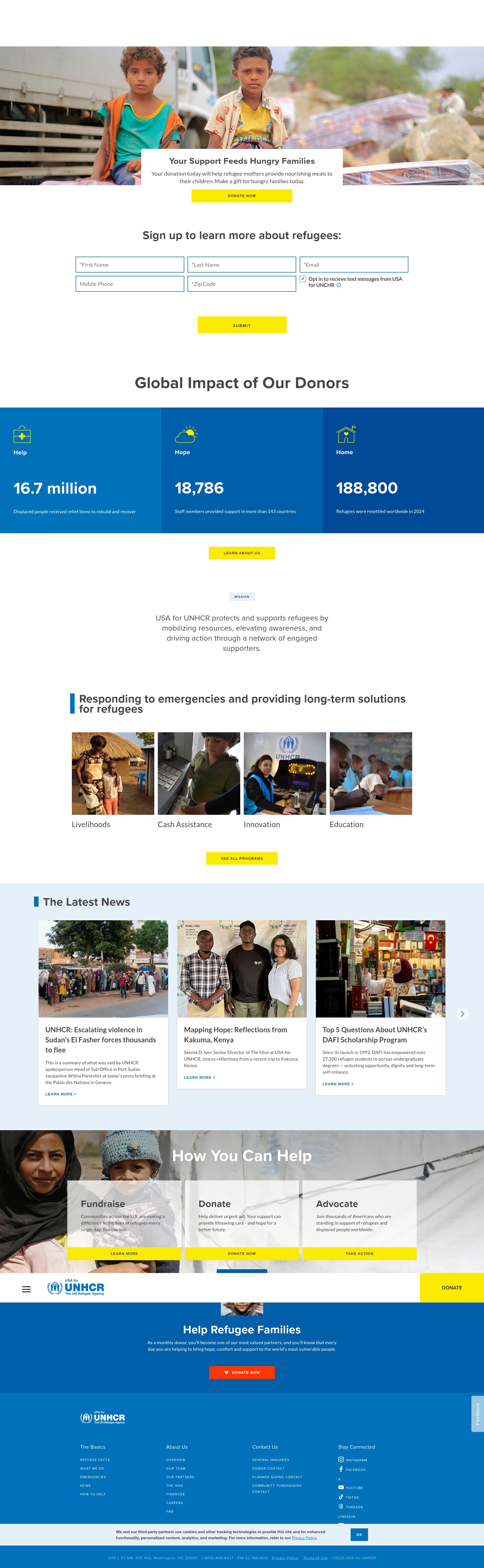 Screenshot of unrefugees.org