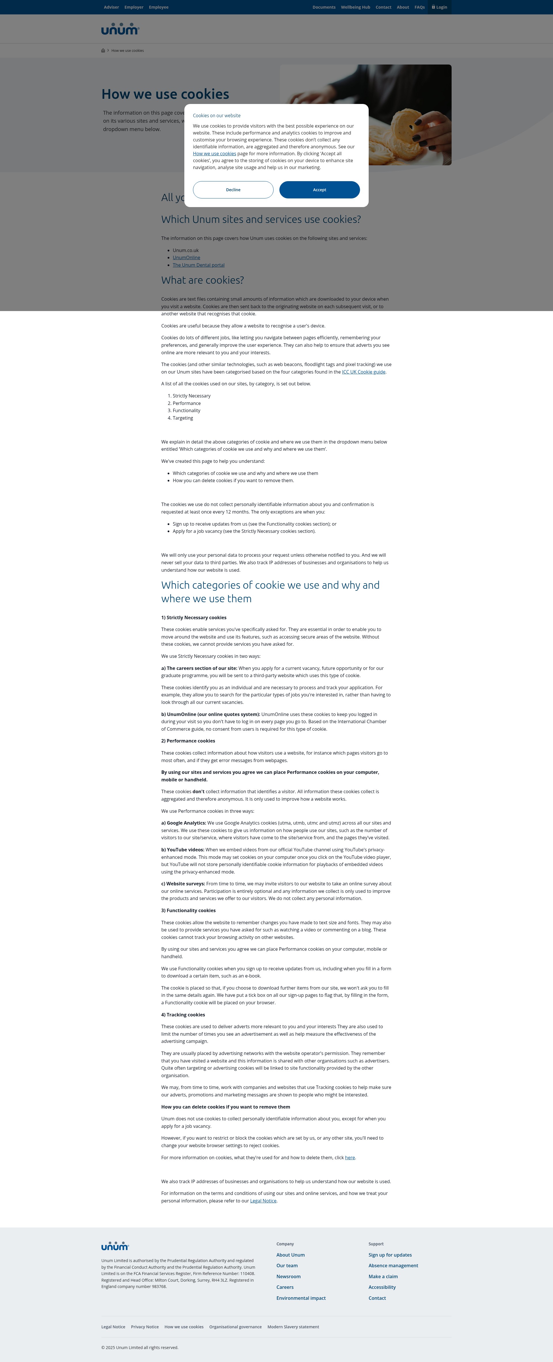 Screenshot of unum.co.uk