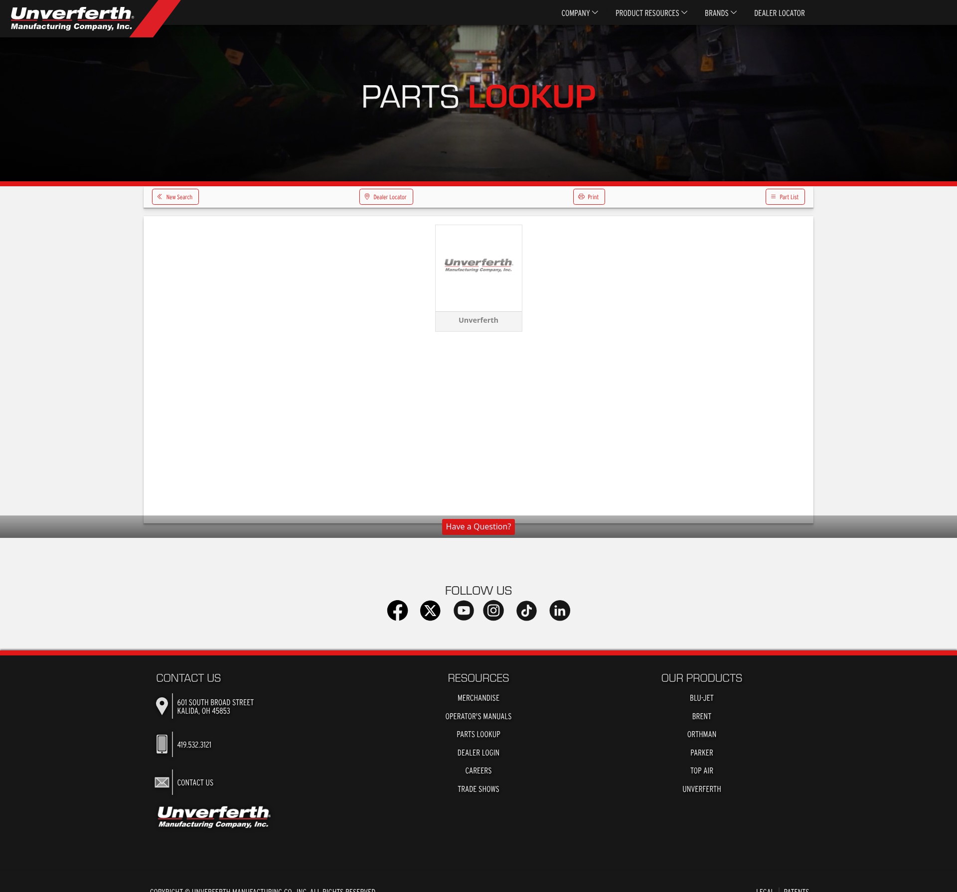 Screenshot of unverferth.com