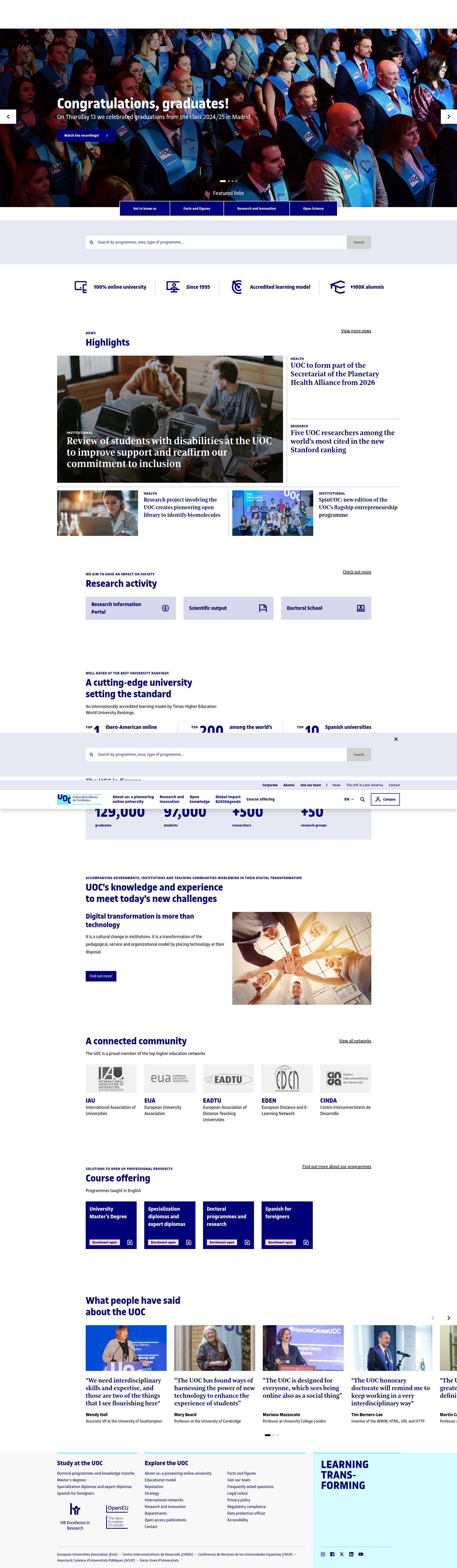 Screenshot of uoc.edu