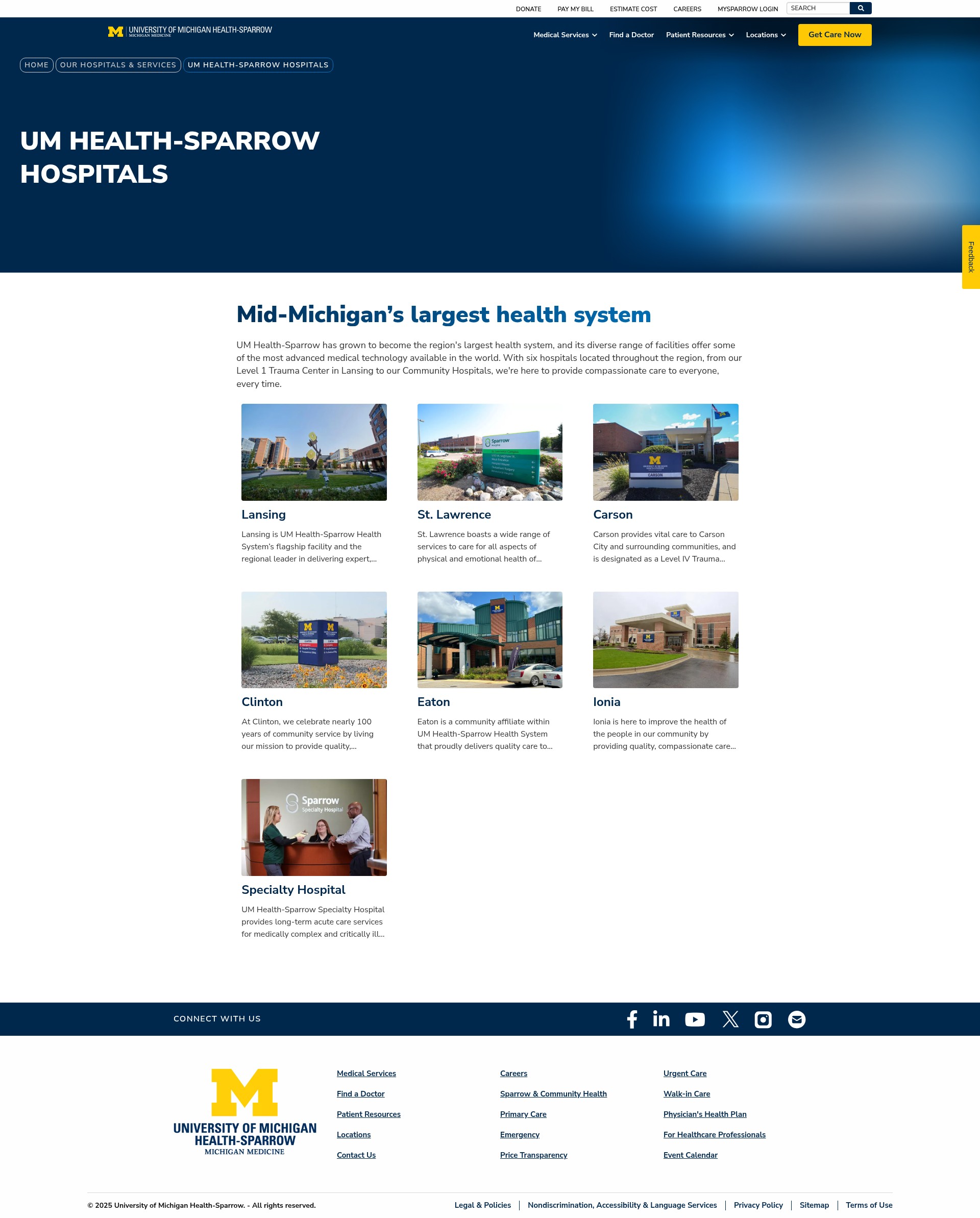 Screenshot of uofmhealthsparrow.org