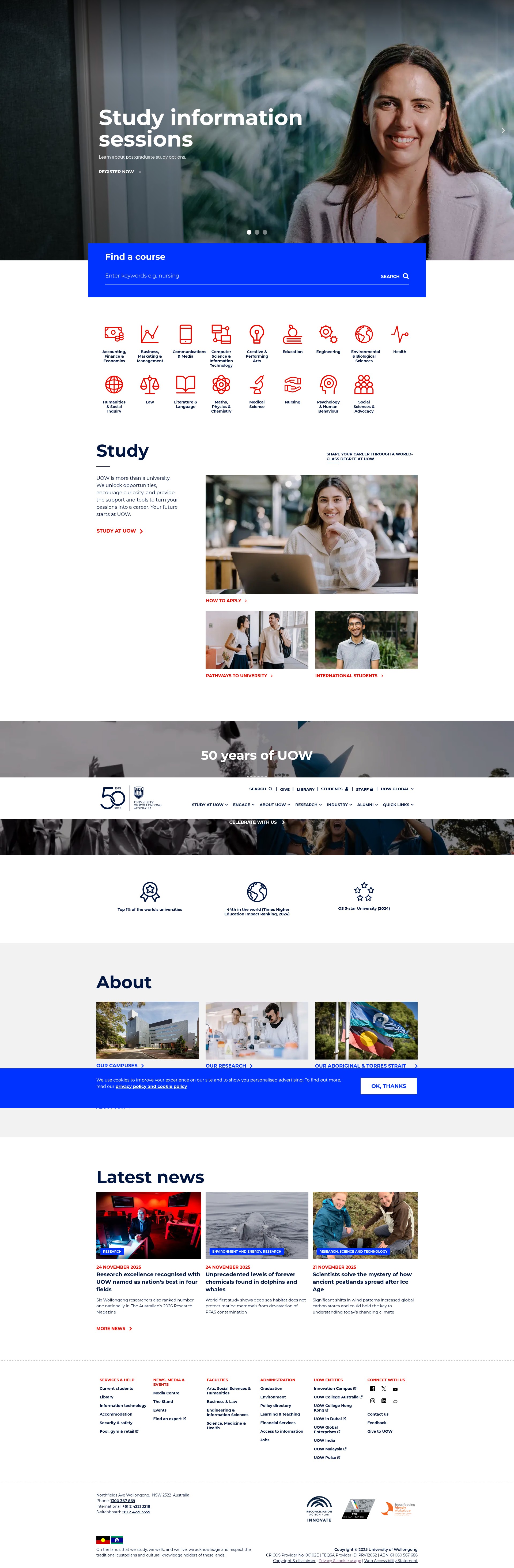Screenshot of uow.edu.au