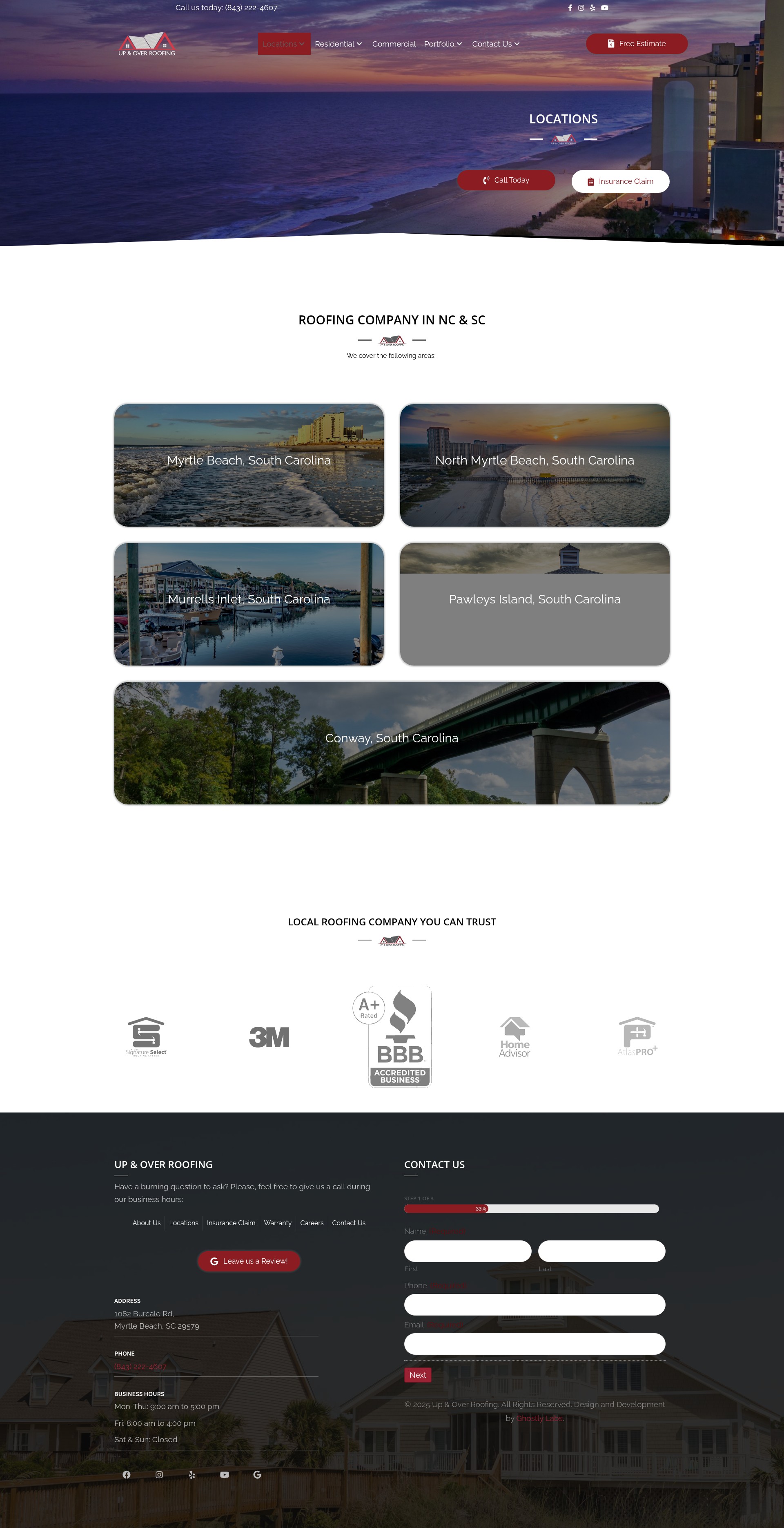 Screenshot of upandoverroof.com
