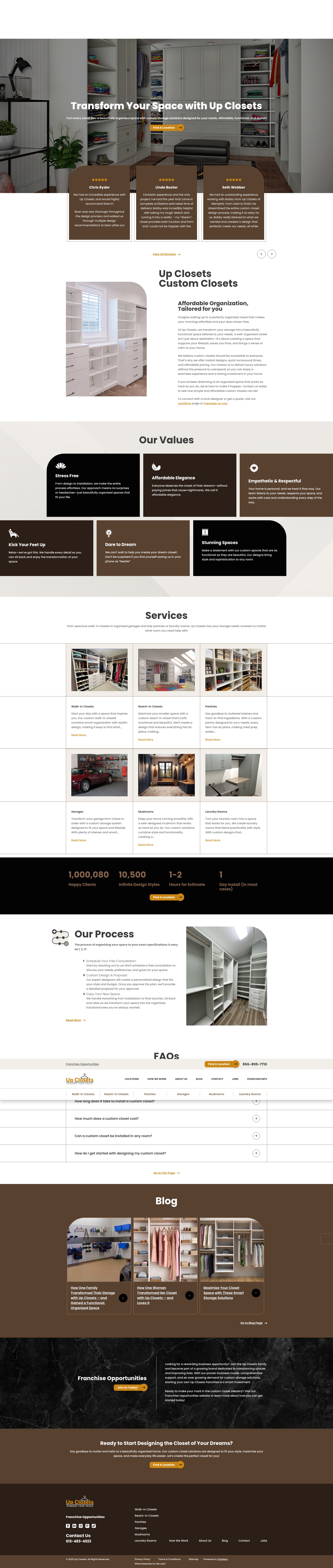 Screenshot of upclosets.com