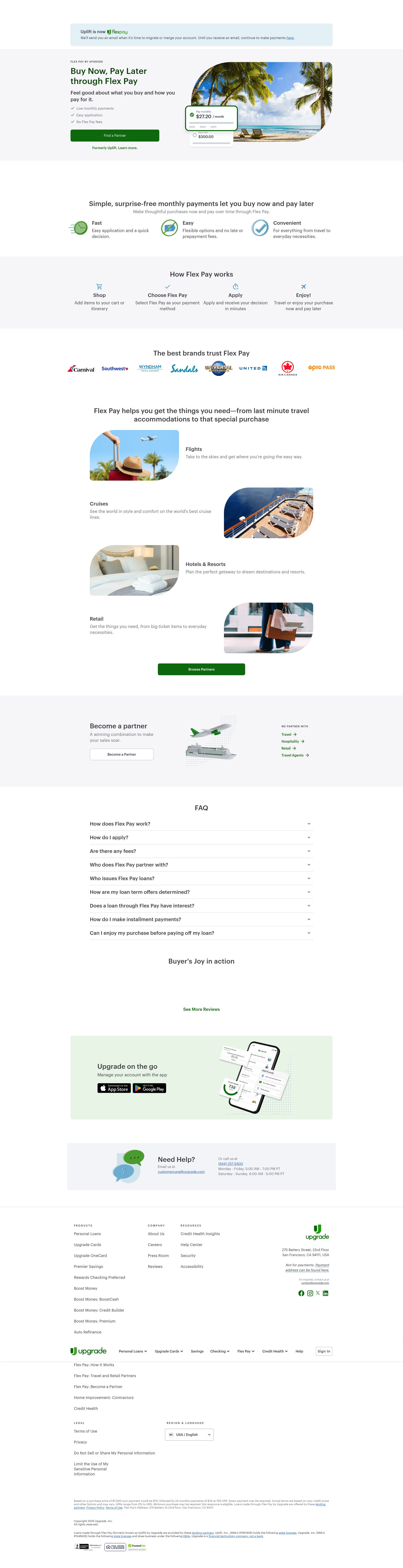 Screenshot of uplift.com