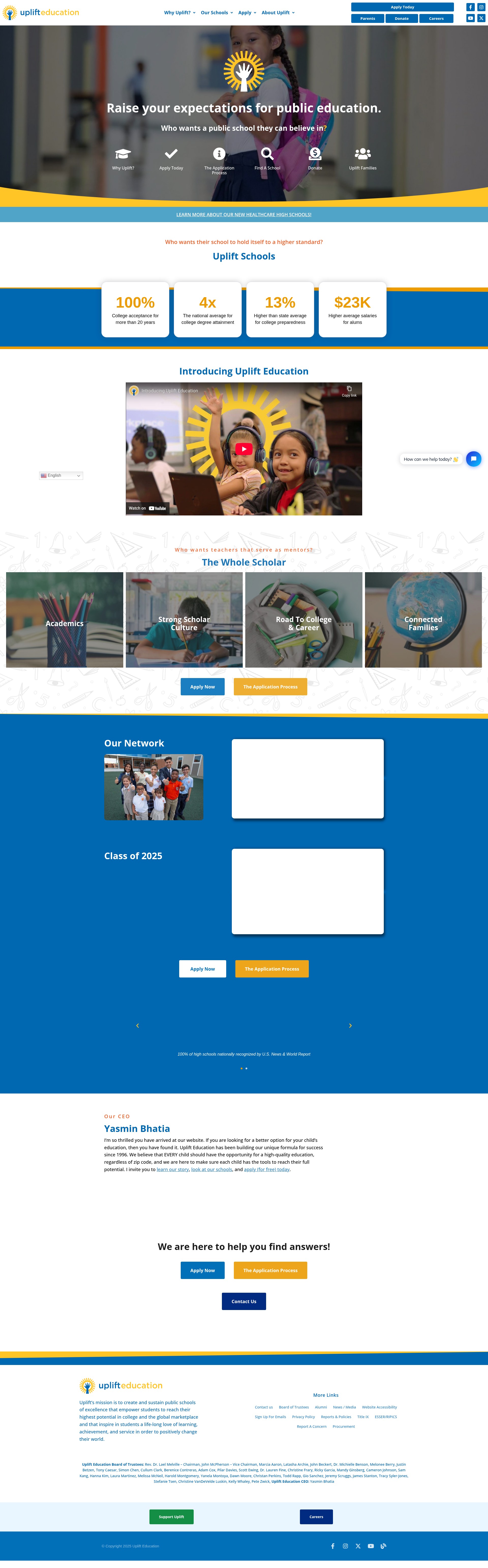 Screenshot of uplifteducation.org