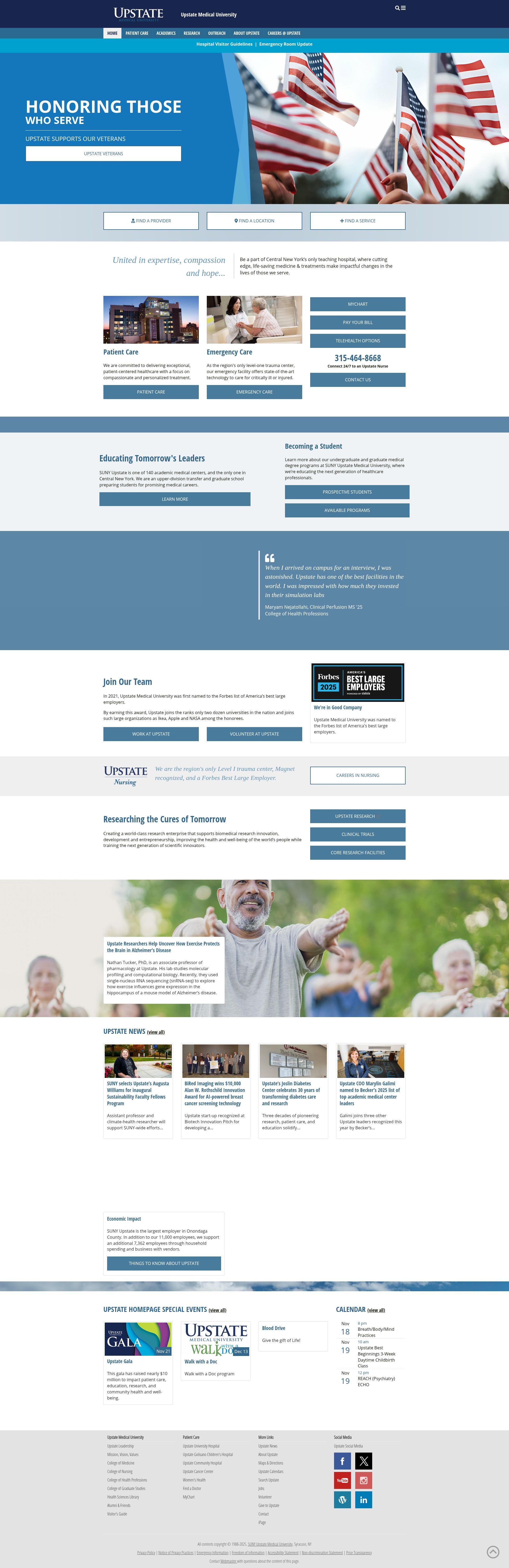 Screenshot of upstate.edu
