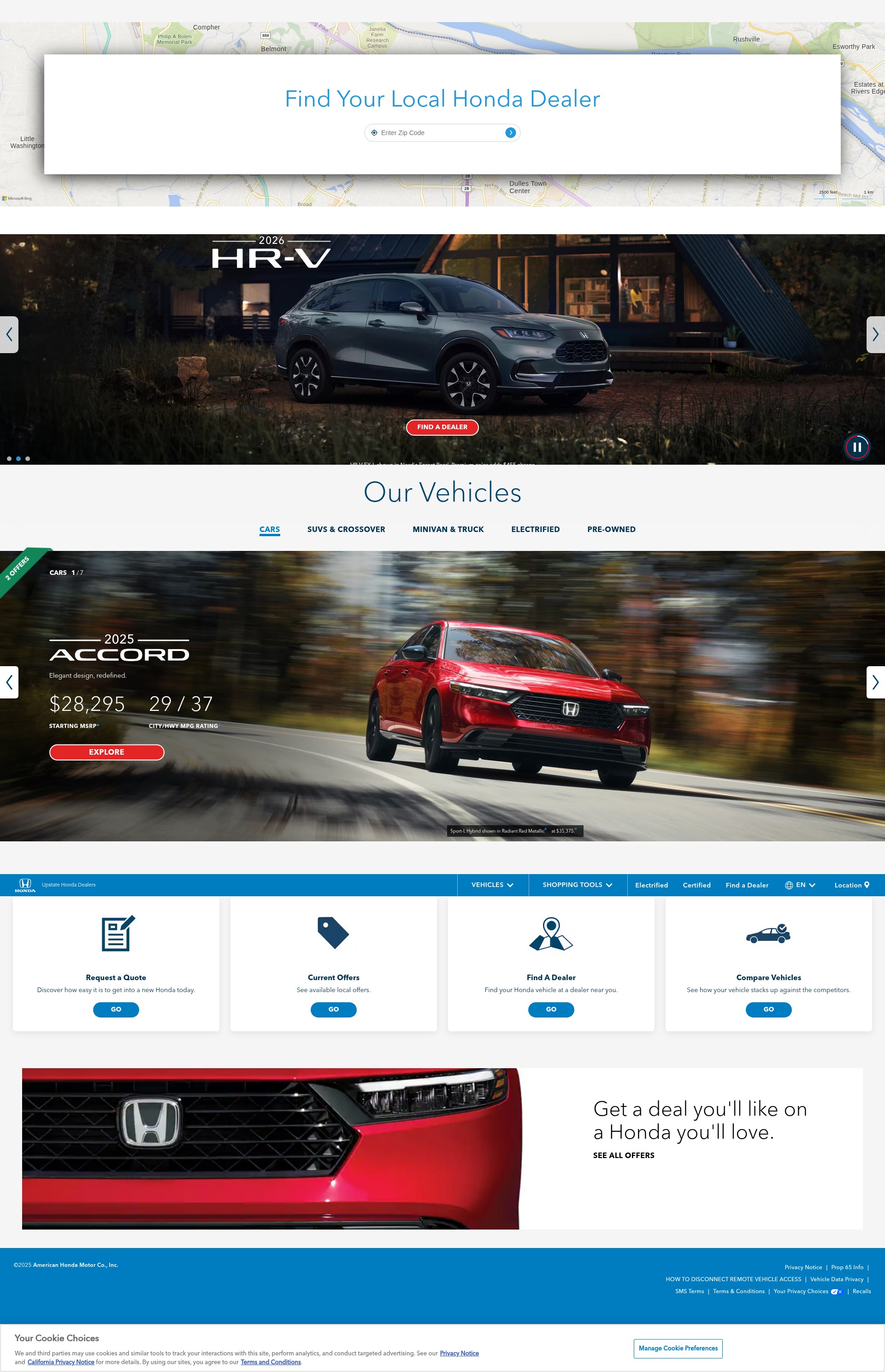 Screenshot of upstate.hondadealers.com