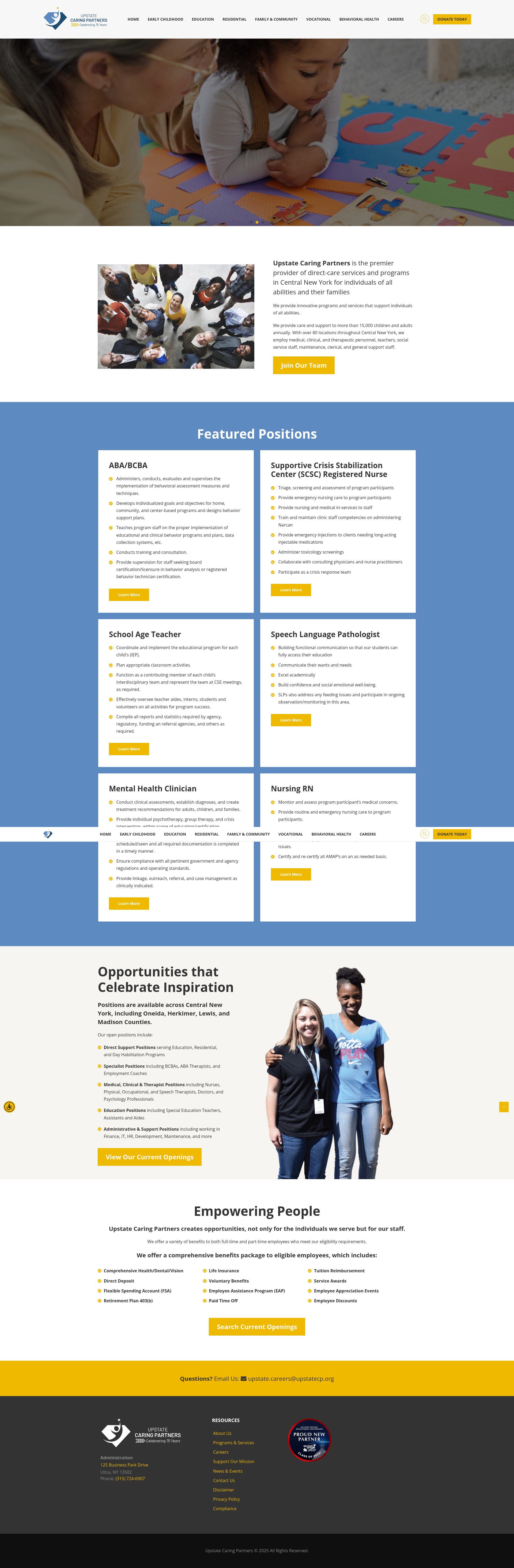 Screenshot of upstatecpjobs.org