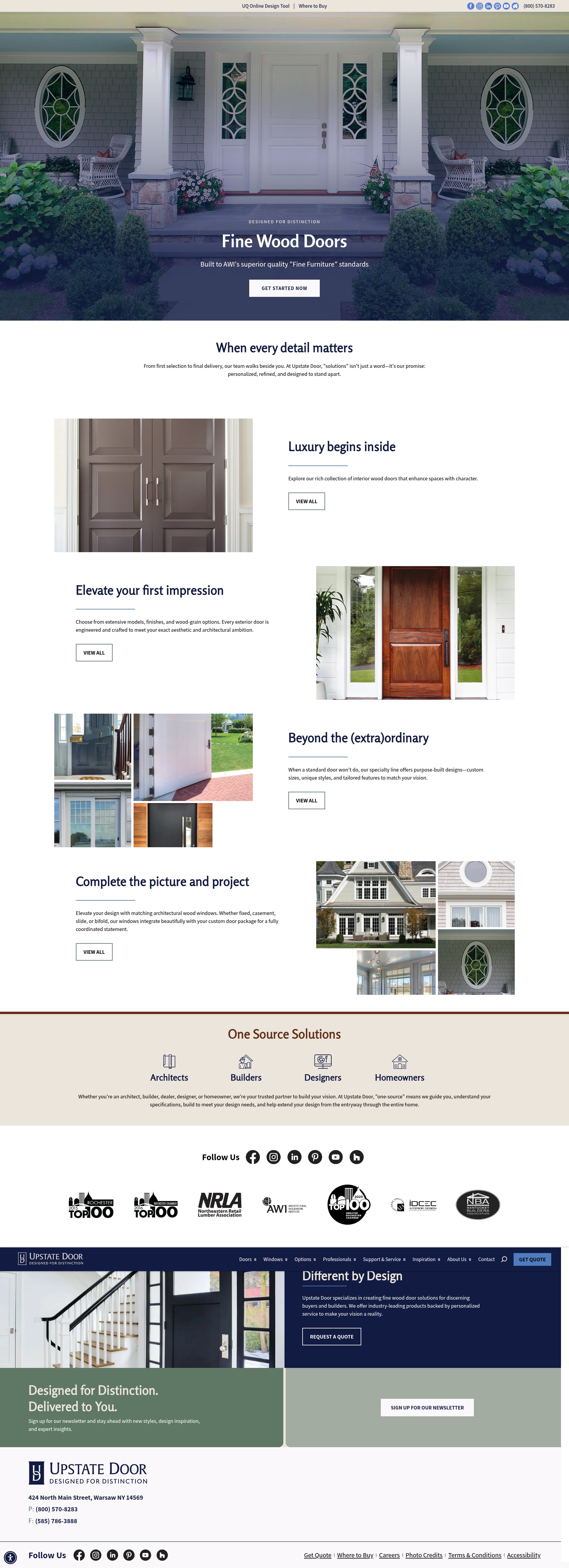 Screenshot of upstatedoor.com