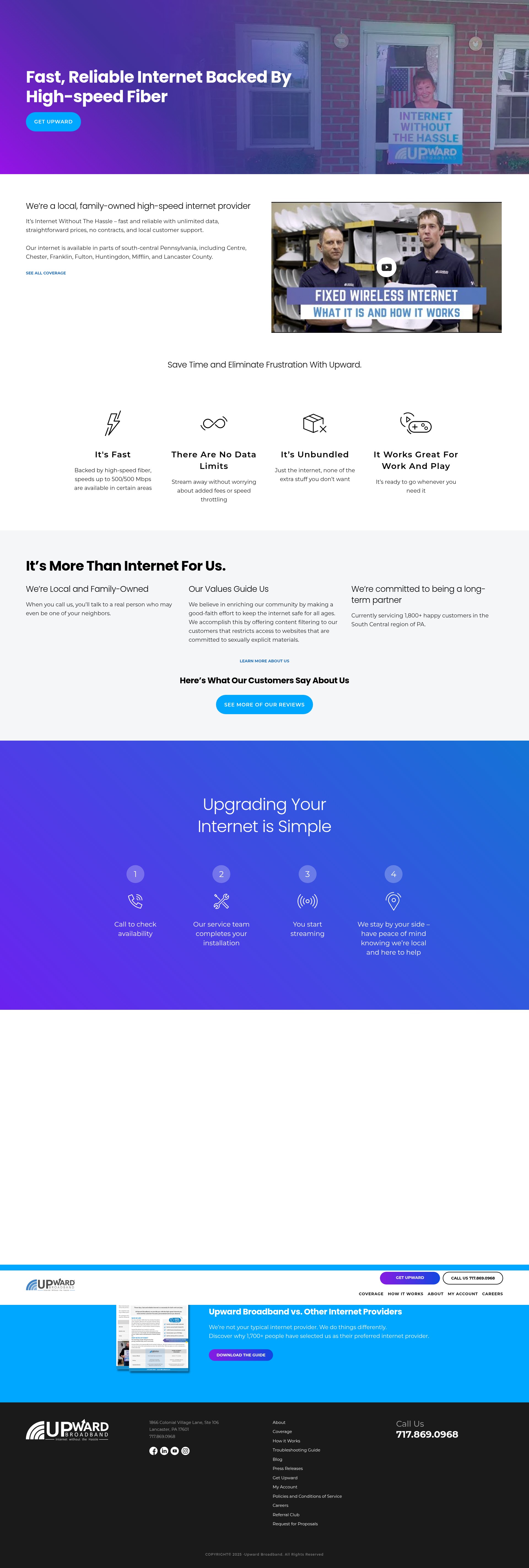 Screenshot of upwardbroadband.com