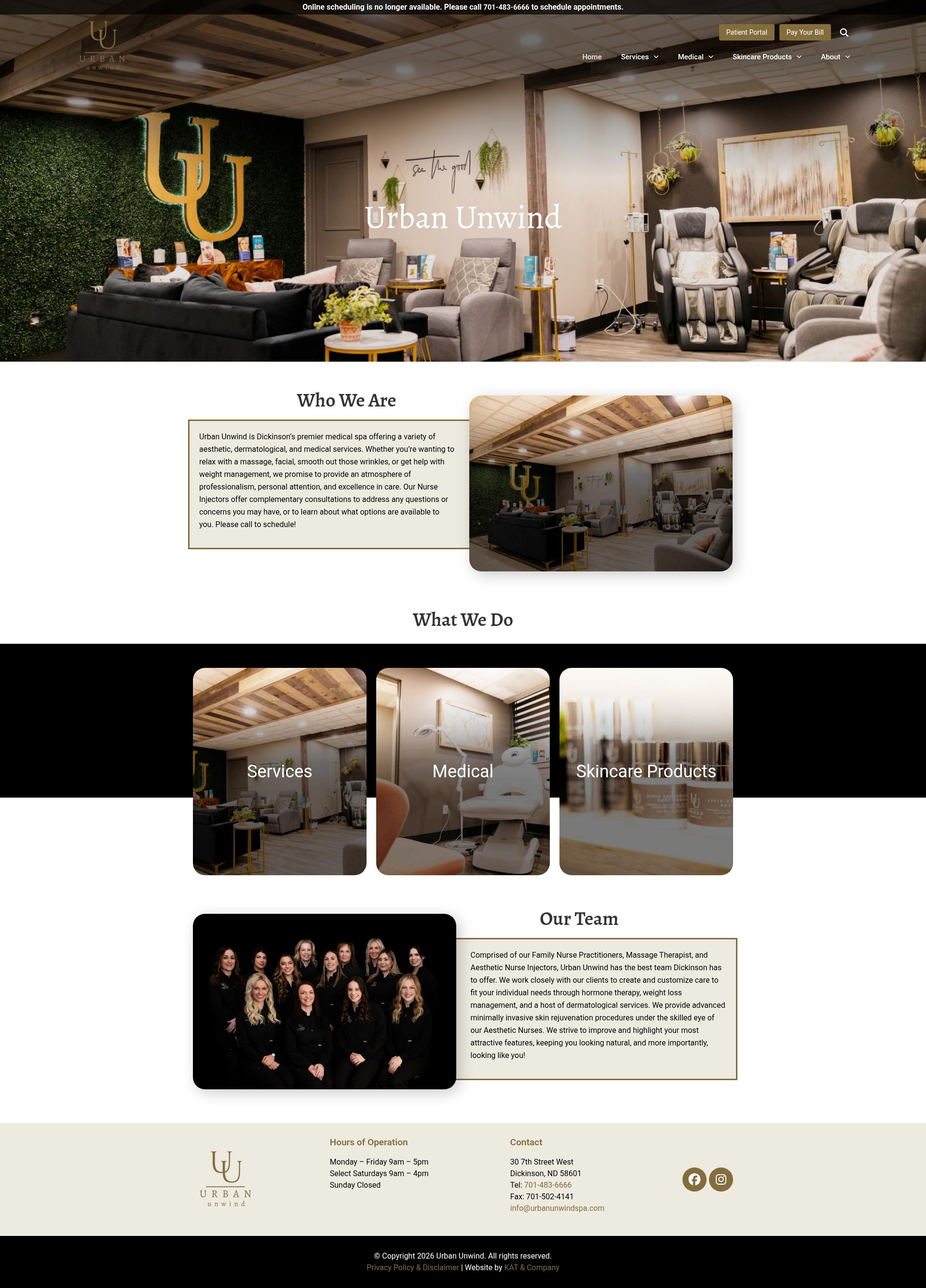 Screenshot of urbanunwindspa.com