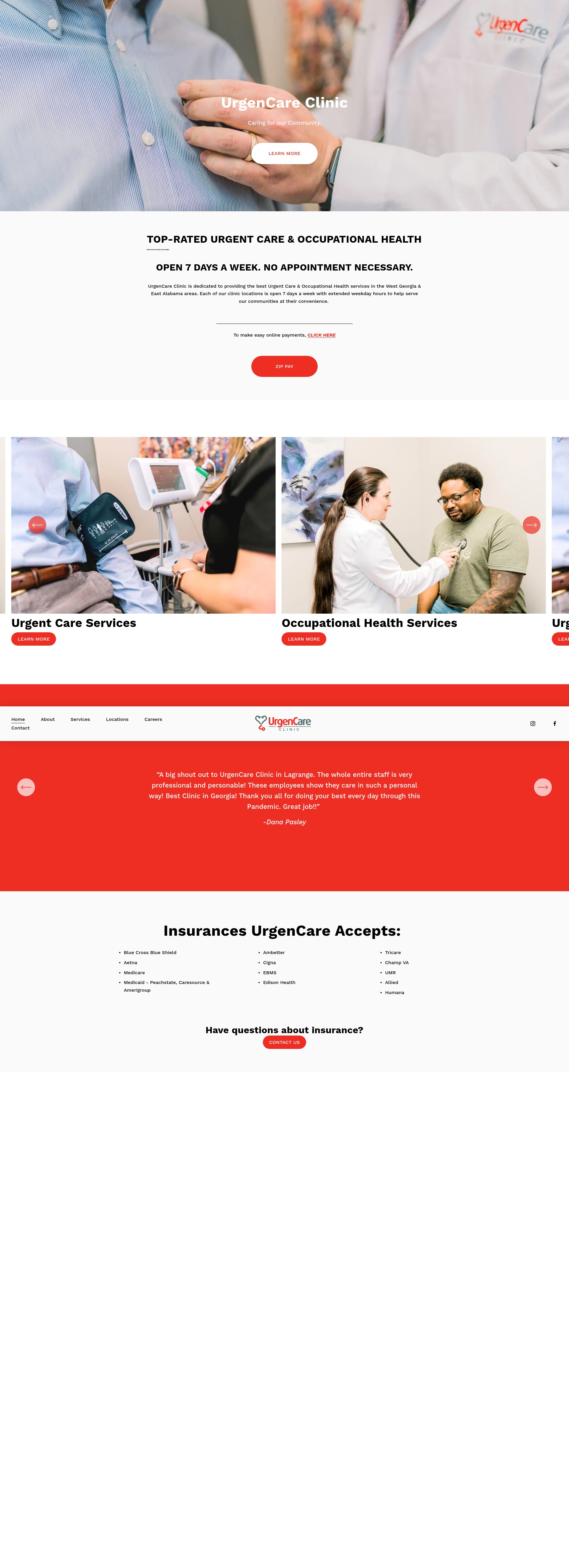 Screenshot of urgencare.com